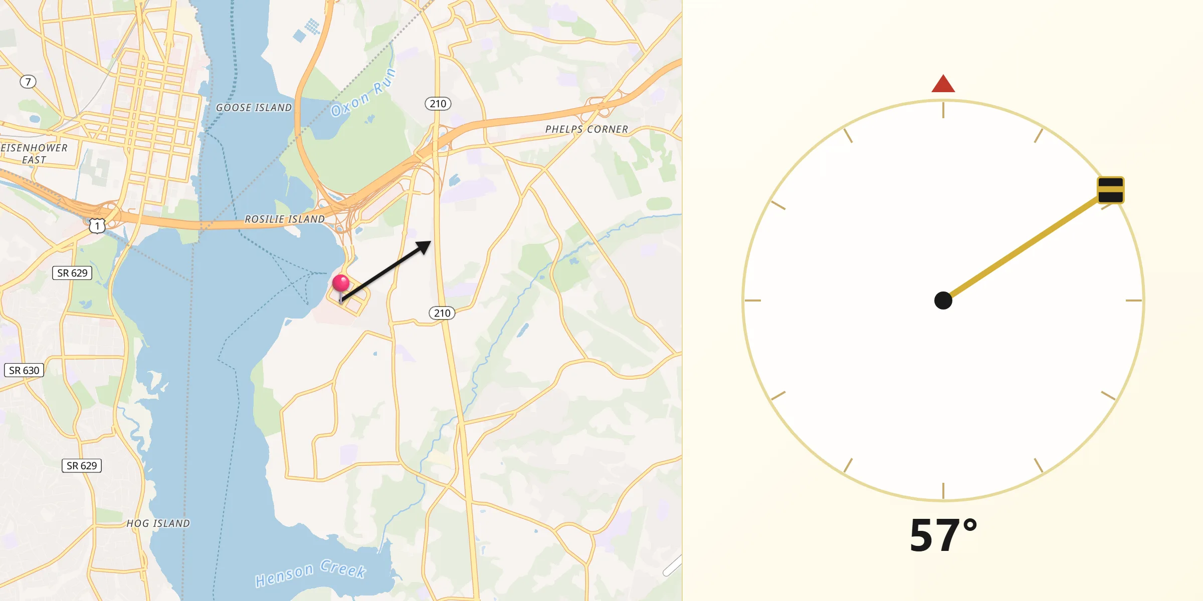 Qibla Direction from National Harbor