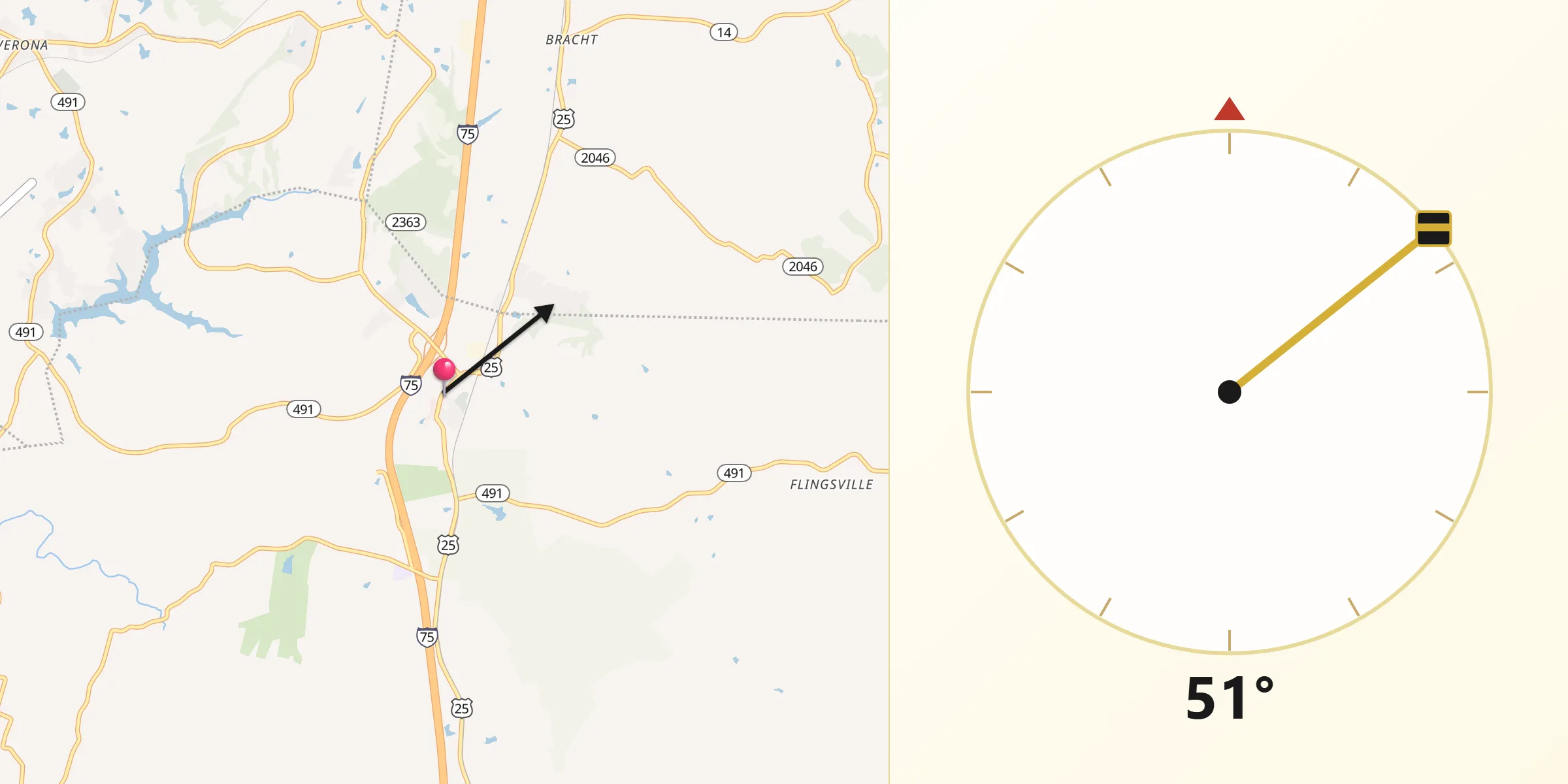 Qibla Direction from Crittenden