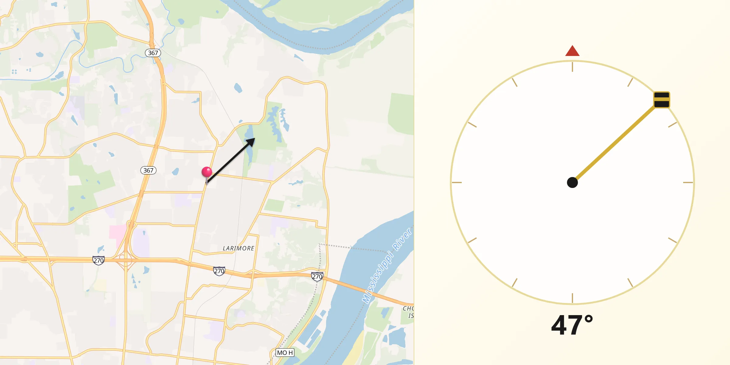 Qibla Direction from Spanish Lake