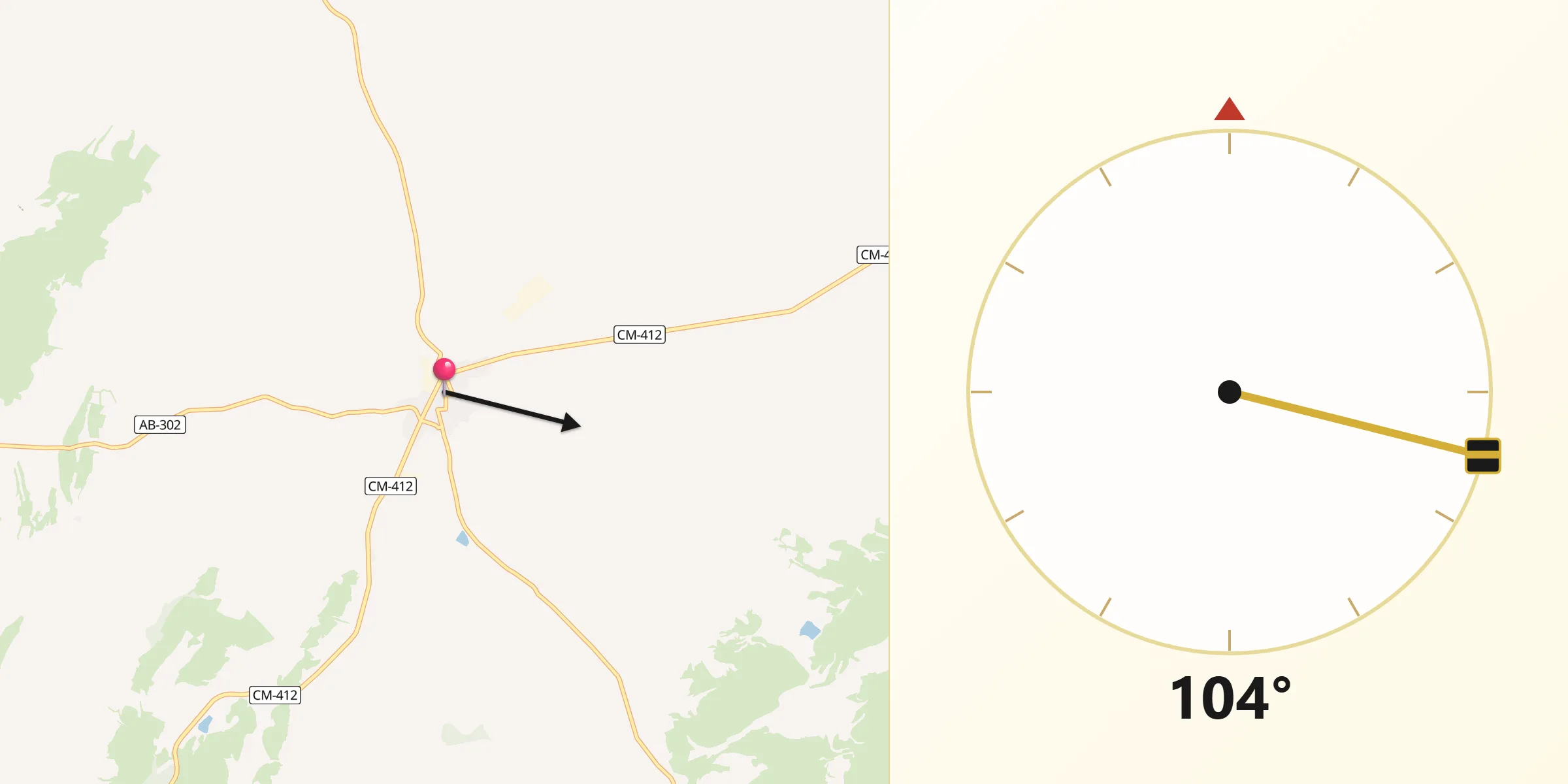 Dirección de la Qibla desde Montealegre del Castillo
