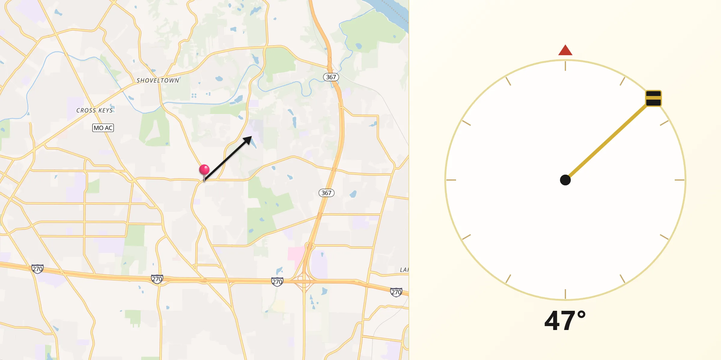 Qibla Direction from Black Jack