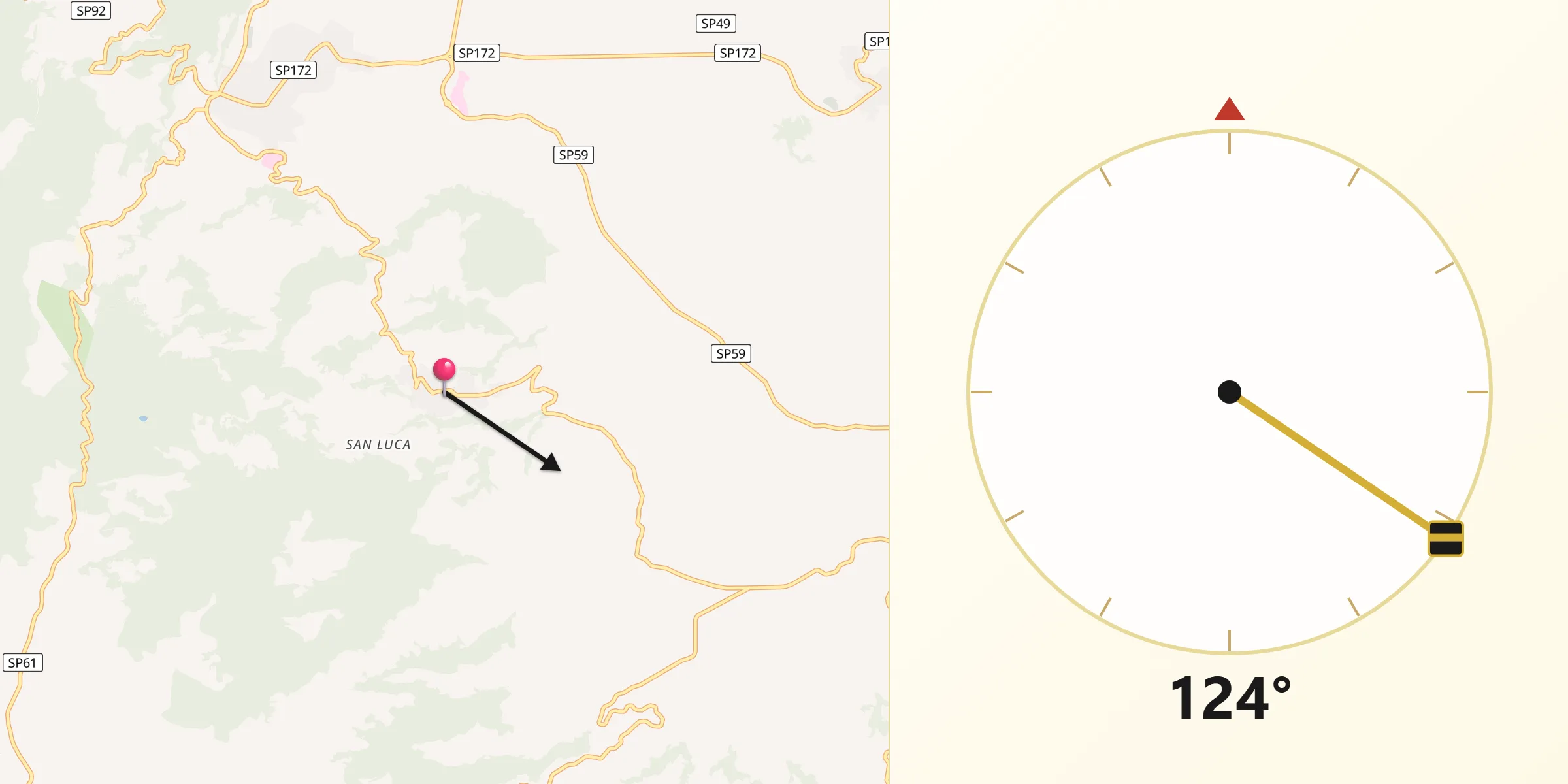 Direzione della Qibla da Amaroni