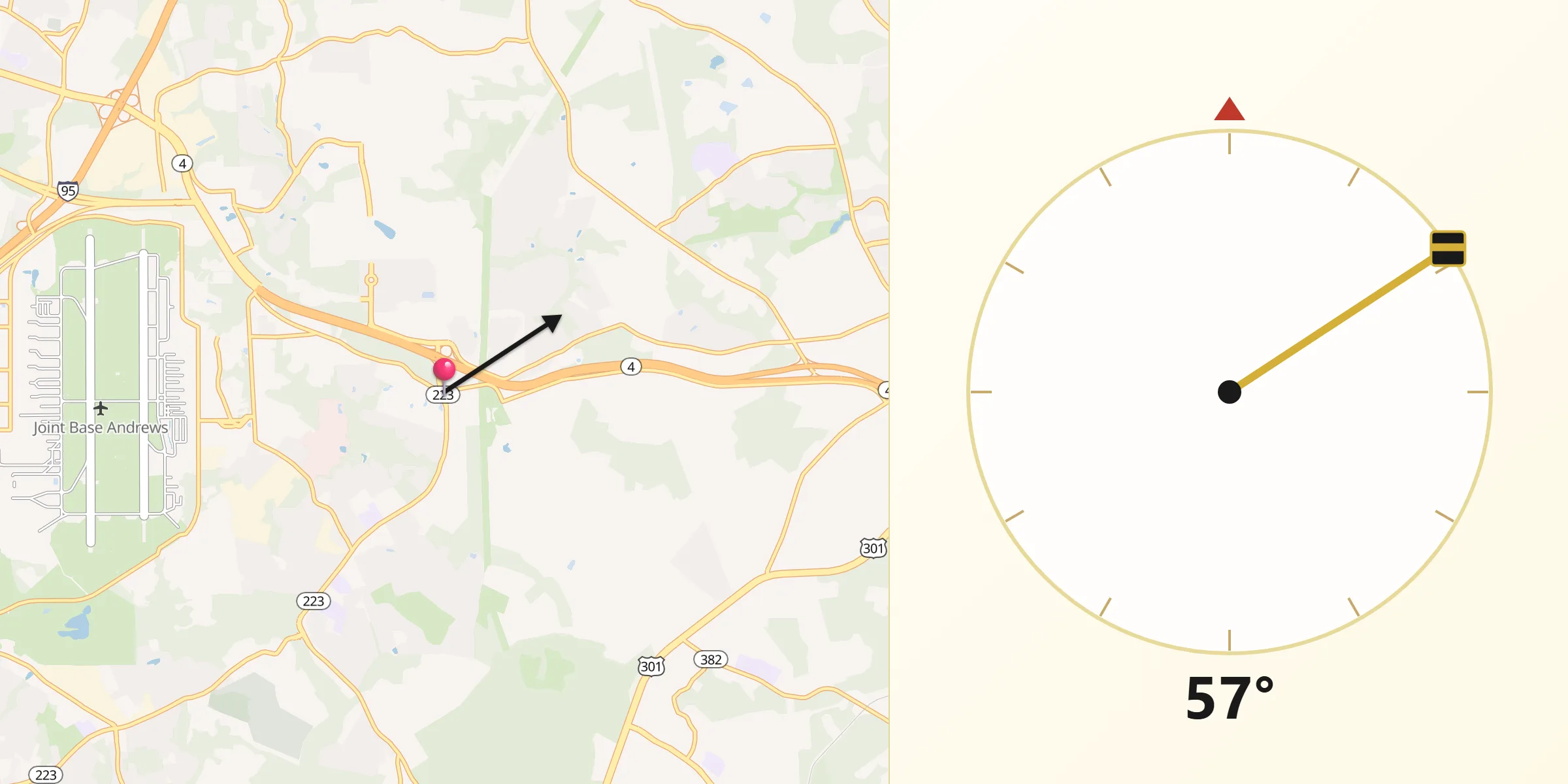 Qibla Direction from Mellwood