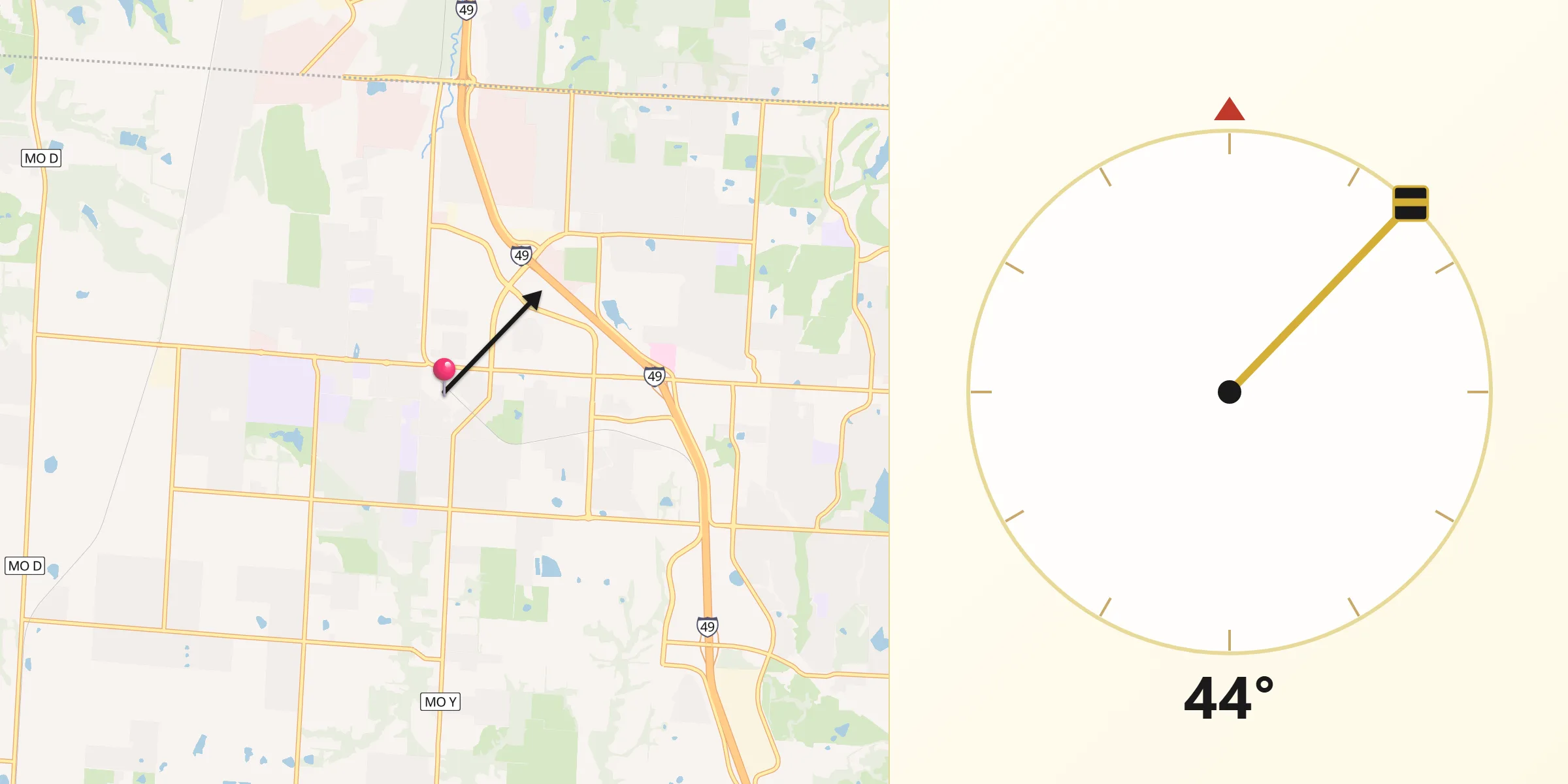 Qibla Direction from Belton