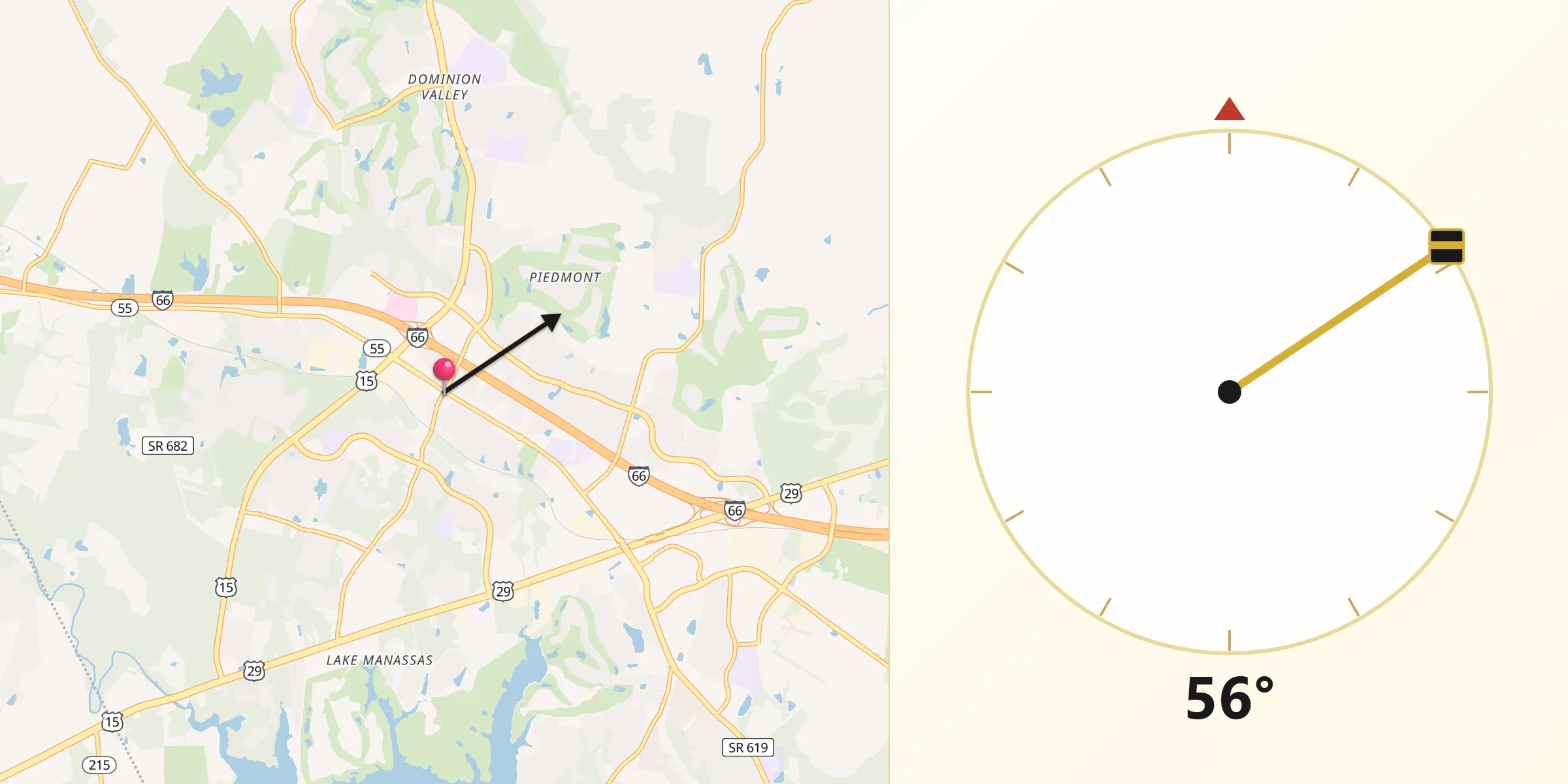 Qibla Direction from Haymarket