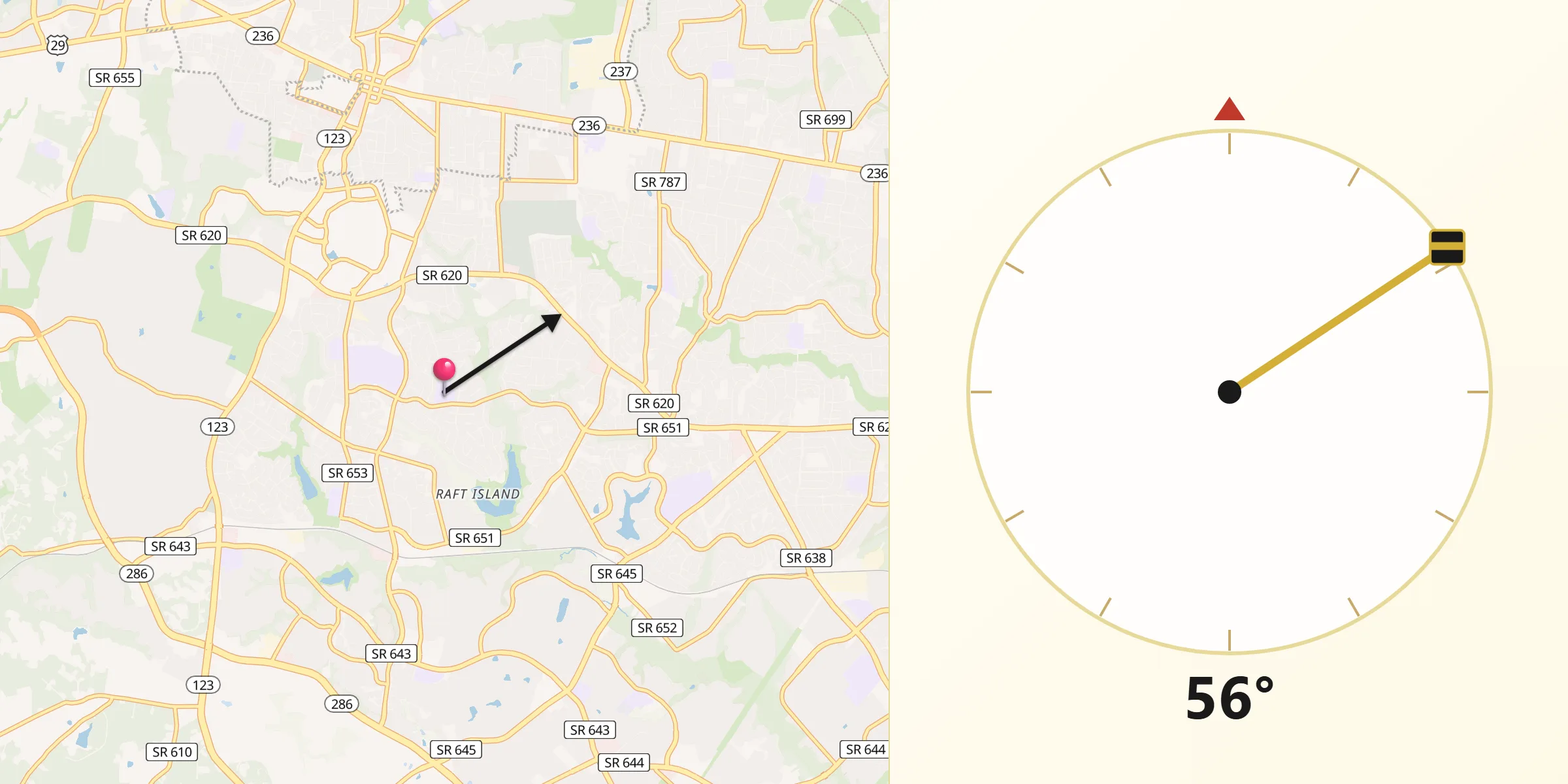 Qibla Direction from Kings Park West