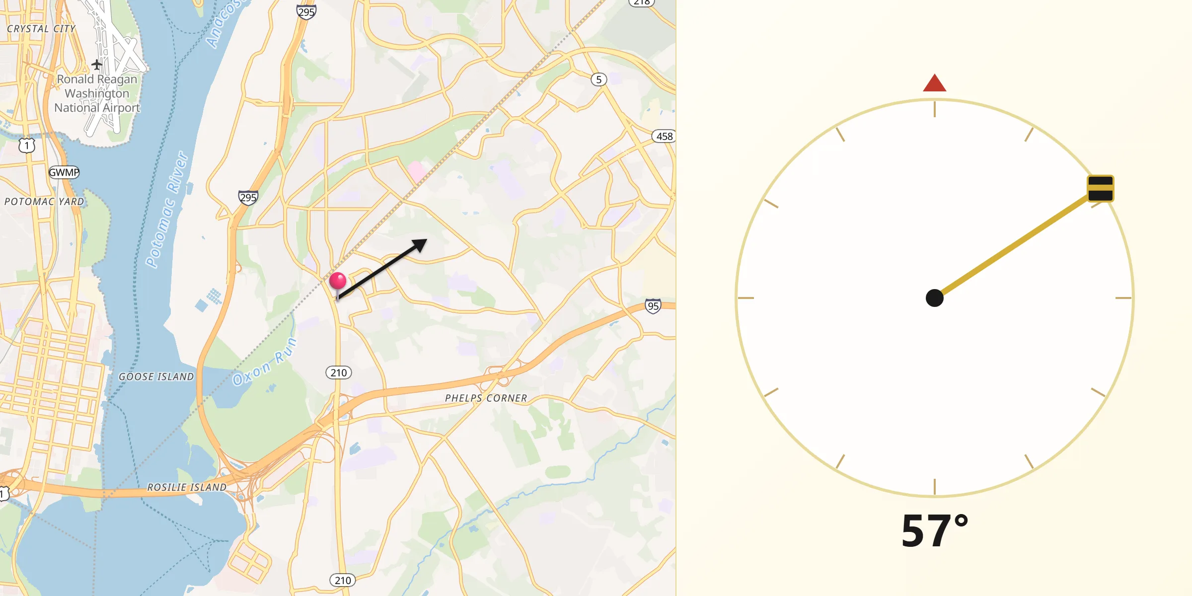 Qibla Direction from Glassmanor