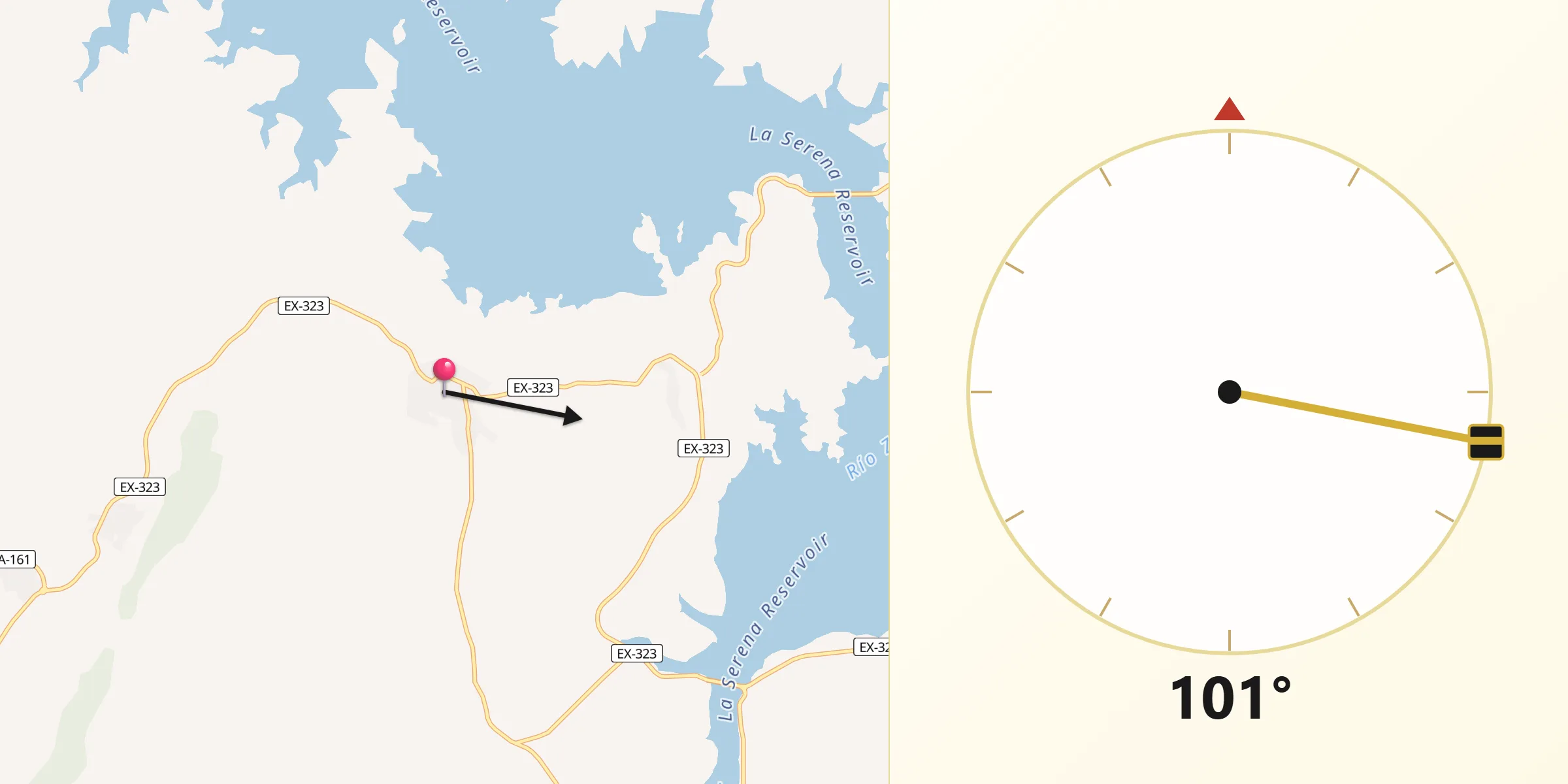Dirección de la Qibla desde Peñalsordo