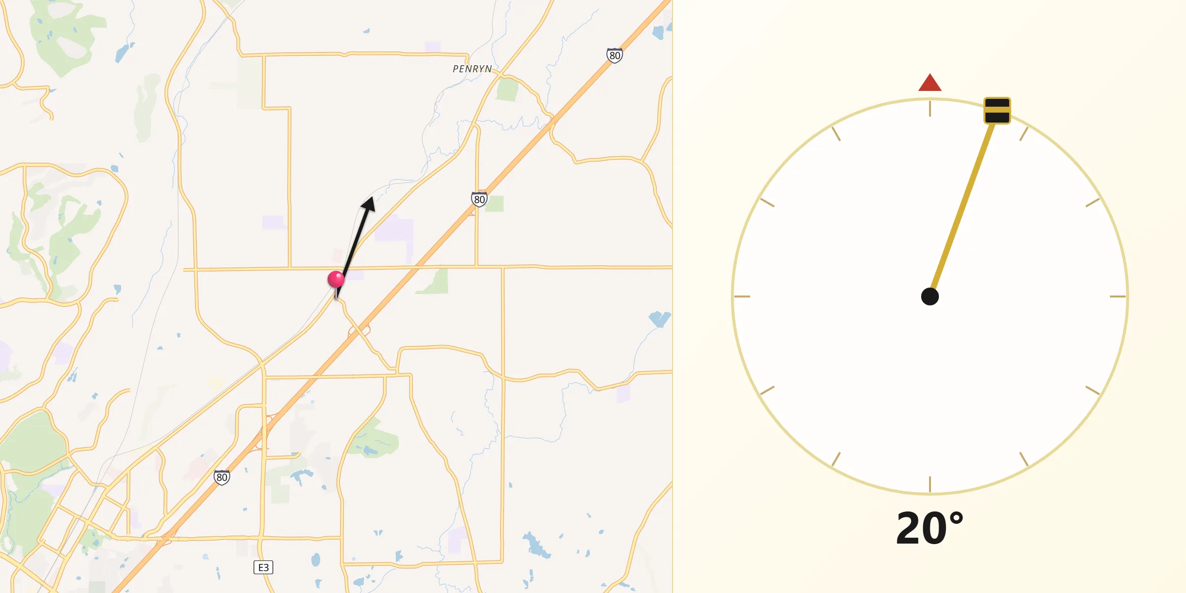 Qibla Direction from Loomis