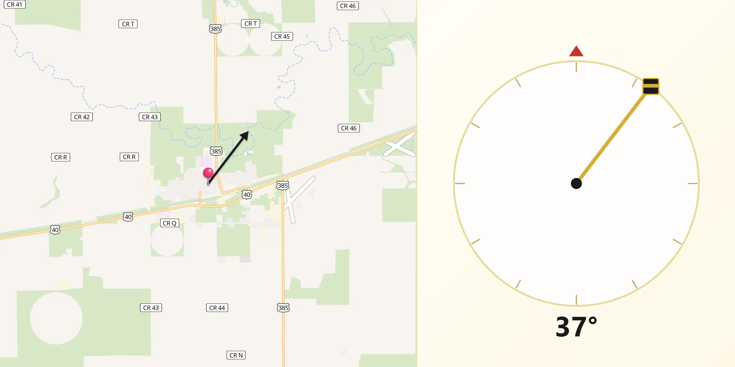 Qibla Direction from Cheyenne Wells