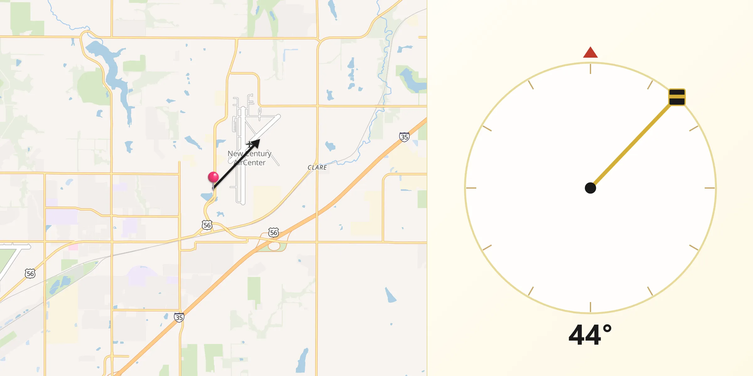 Qibla Direction from New Century KS