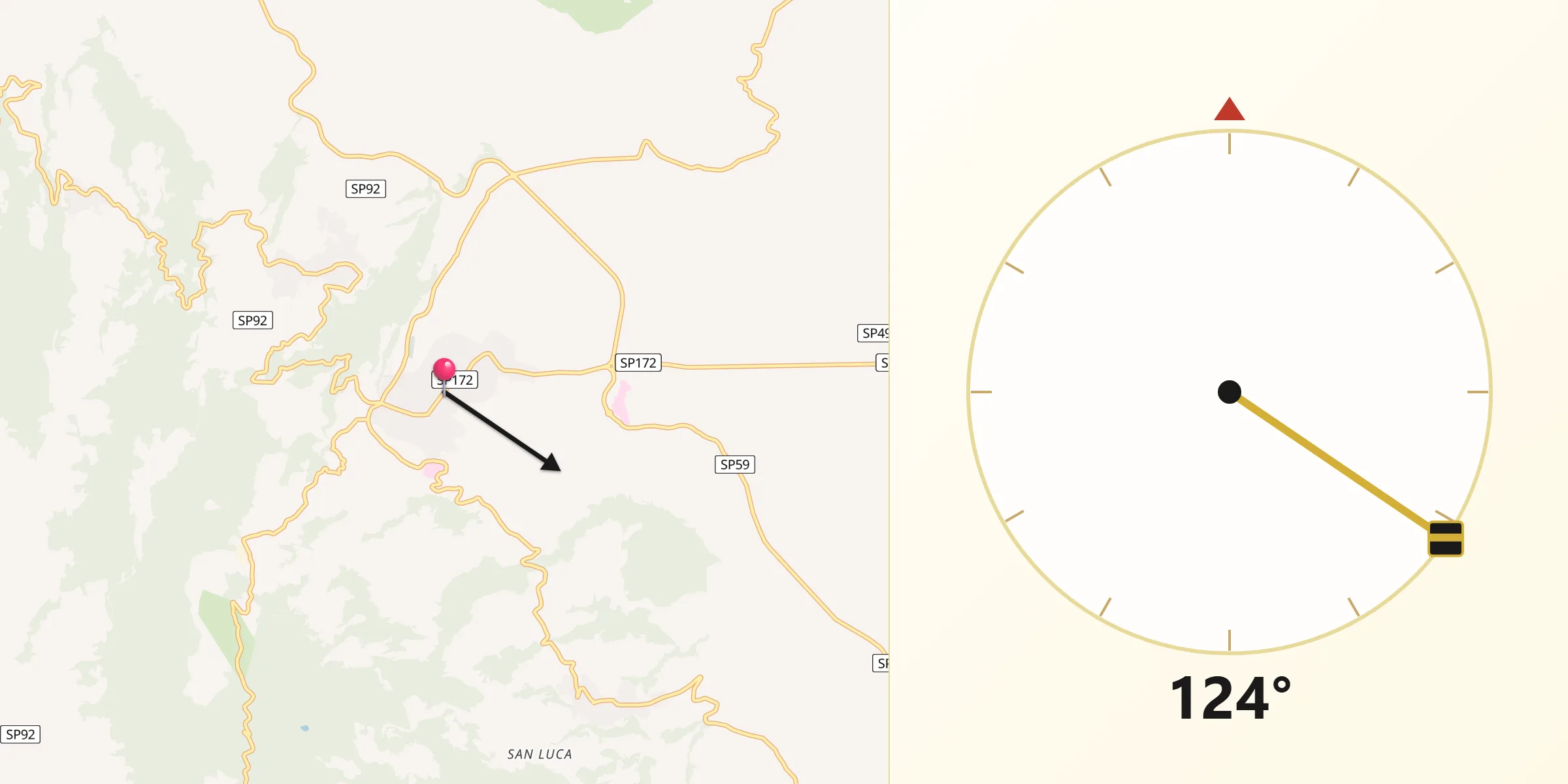 Direzione della Qibla da Girifalco