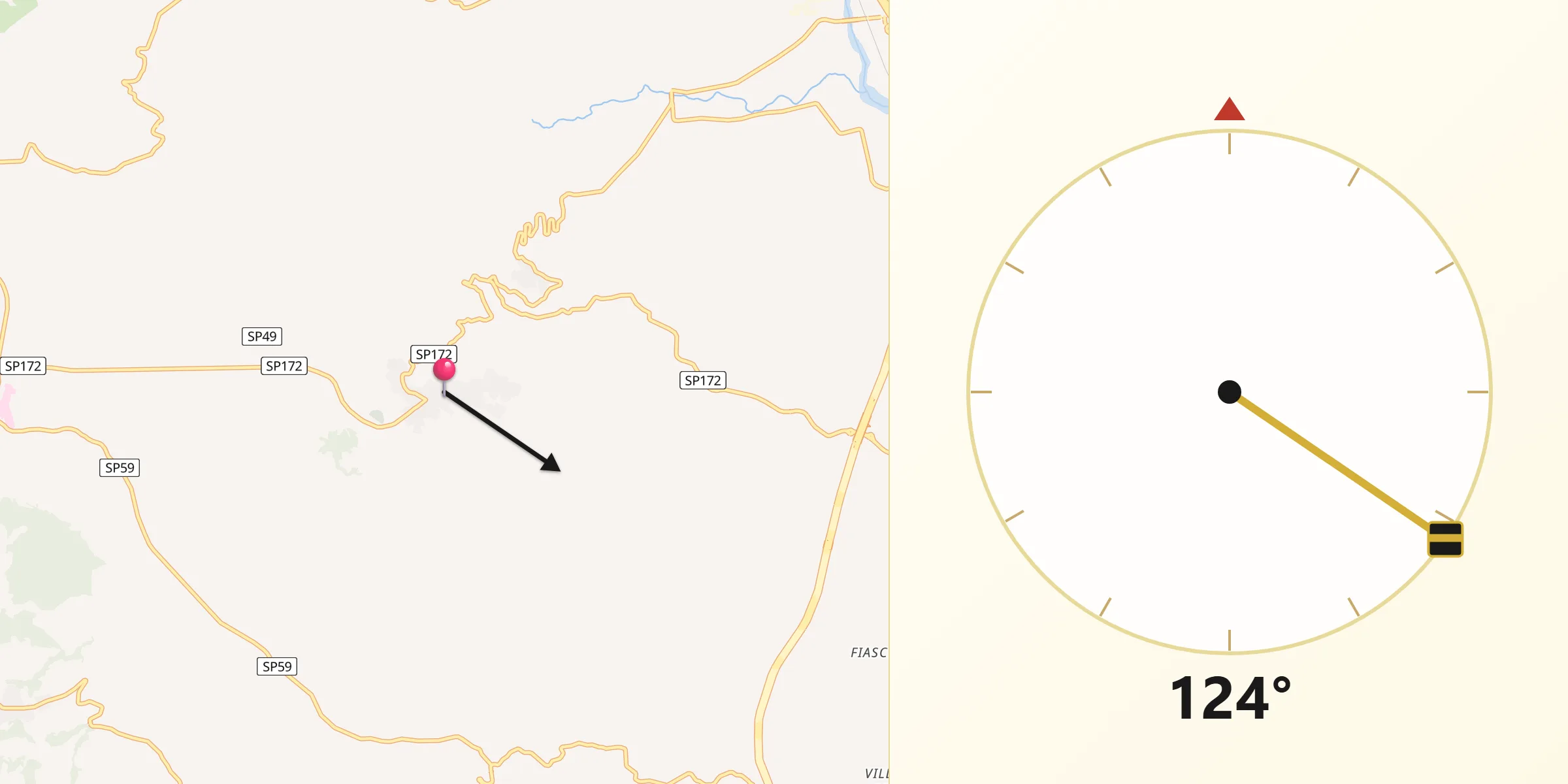 Direzione della Qibla da Borgia