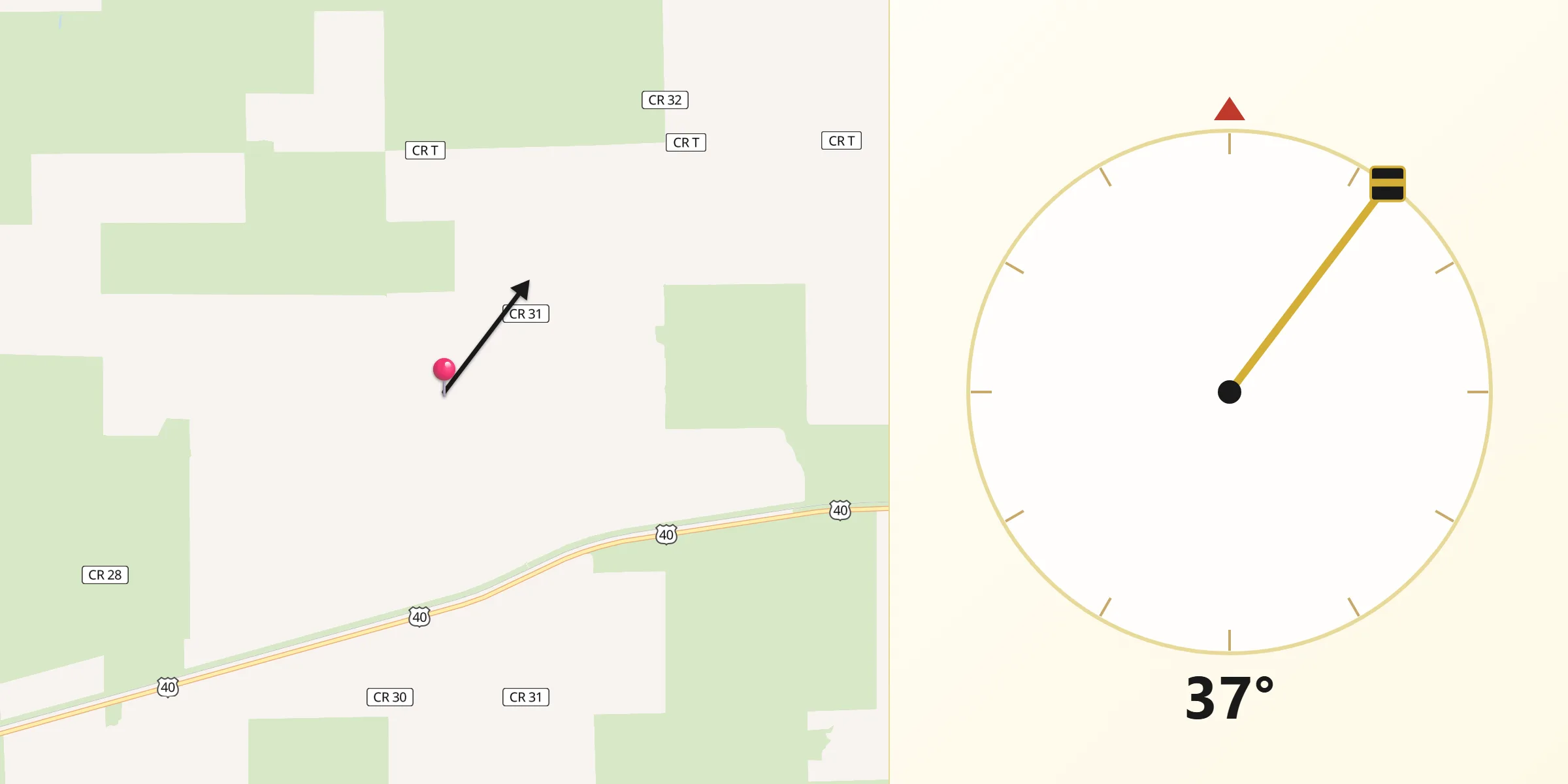 Qibla Direction from Cheyenne