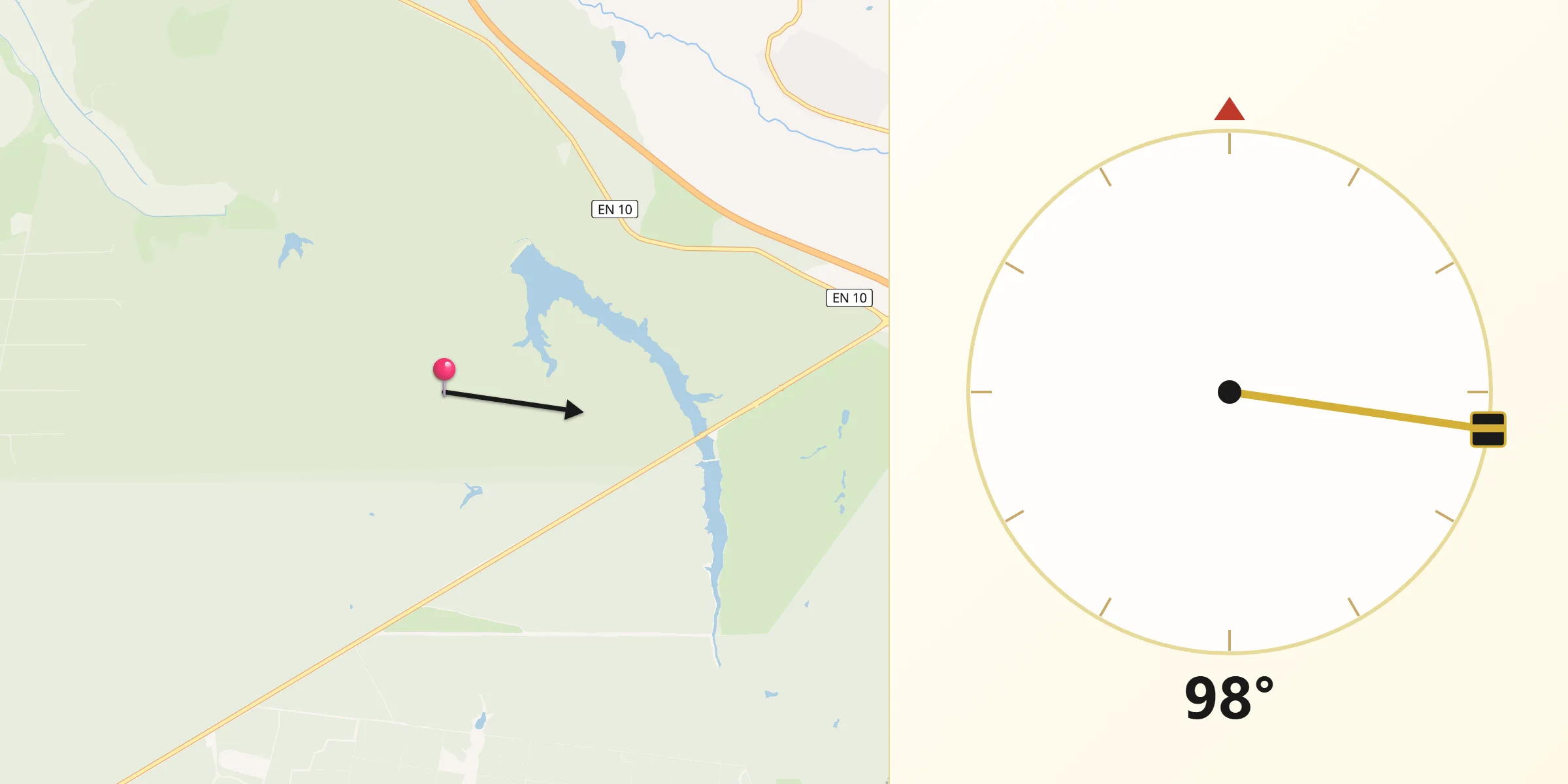 Direção da Qibla a partir de Poceirão