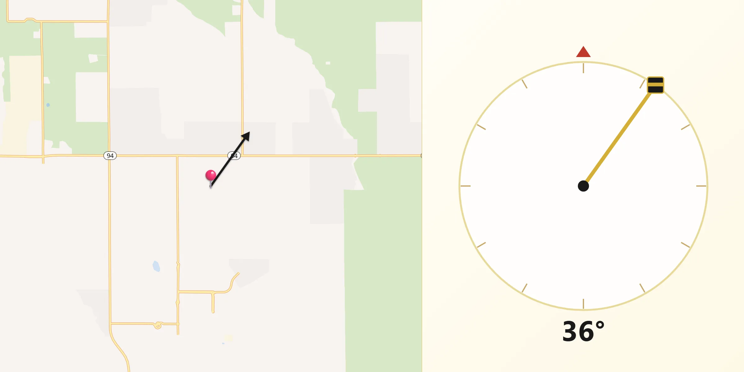 Qibla Direction from El Paso County