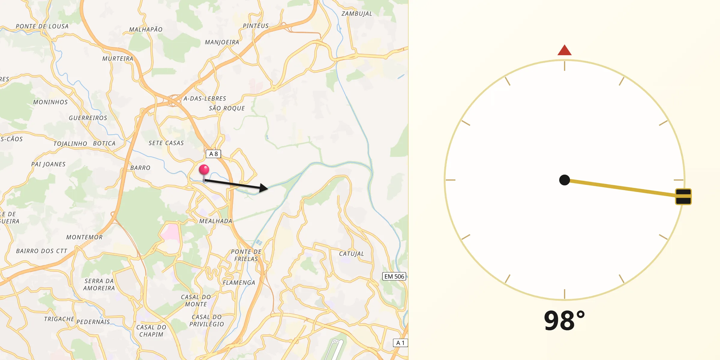 Напрямок Кібли з Loures