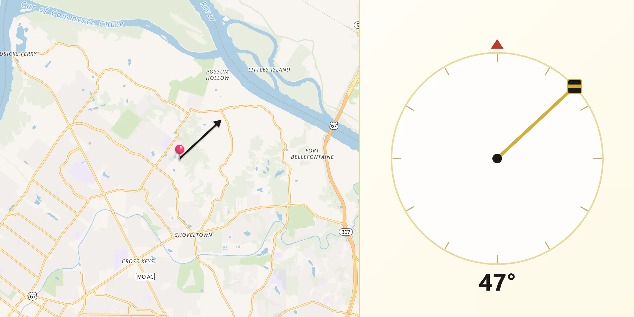 Qibla Direction from Old Jamestown