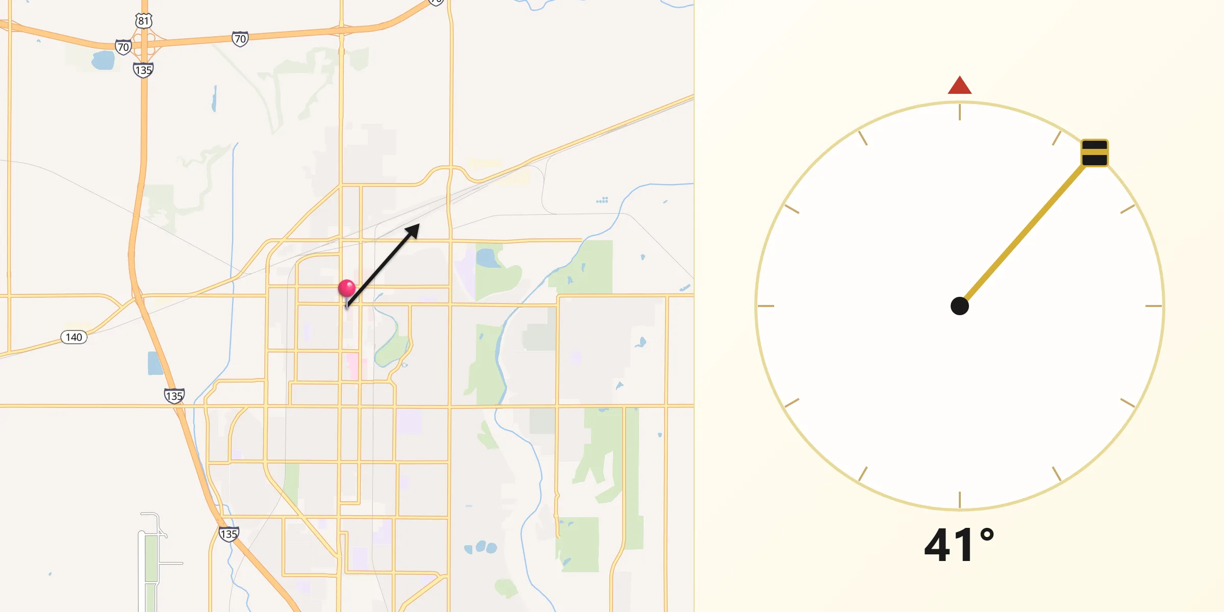 Qibla Direction from Salina
