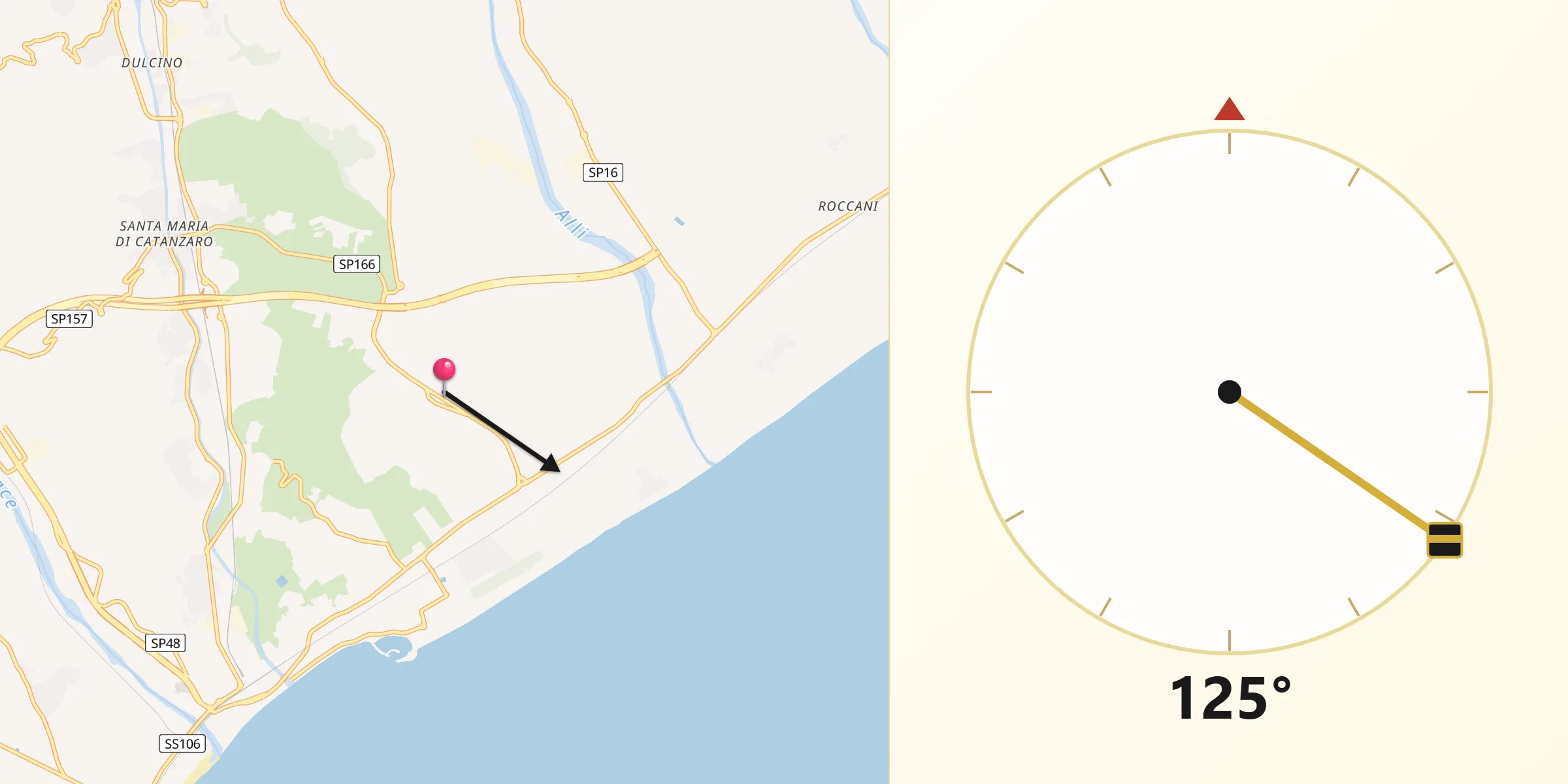 Direzione della Qibla da Barone
