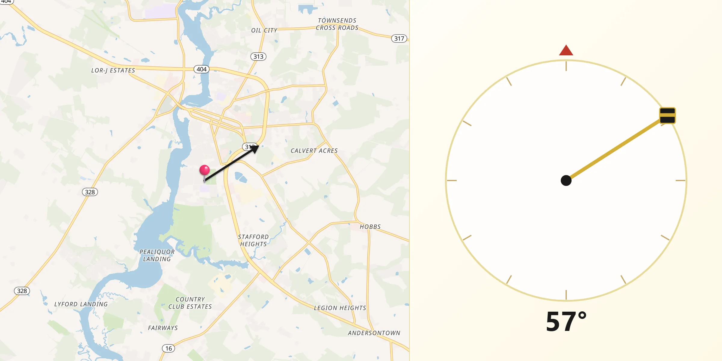 Qibla Direction from Caroline