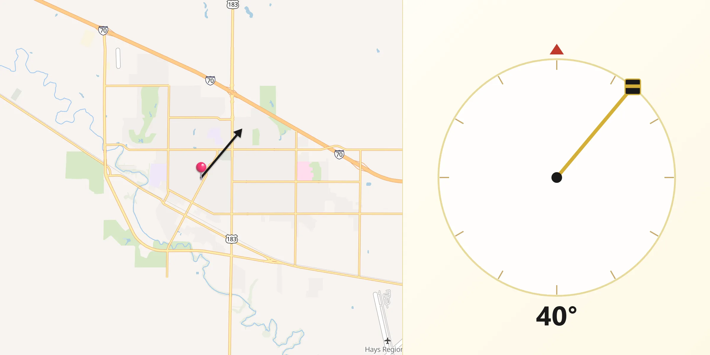 Qibla Direction from Hays