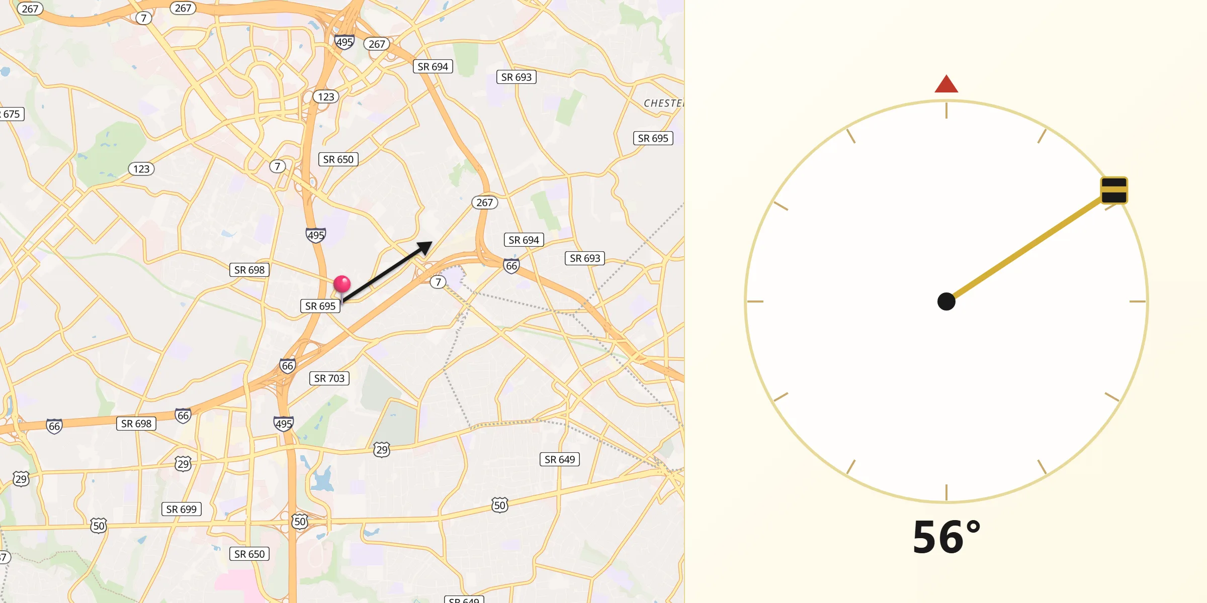 Qibla Direction from Idylwood