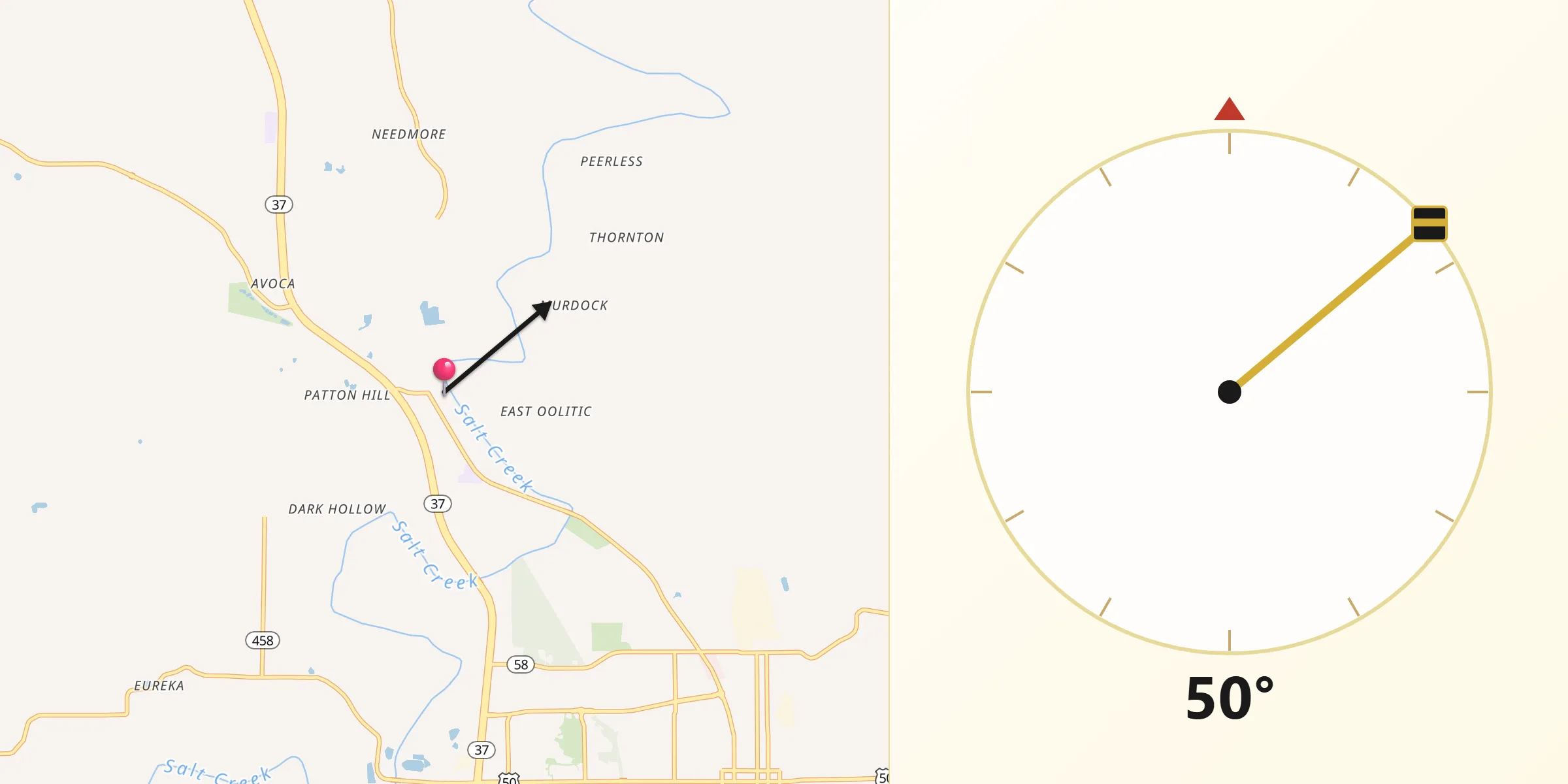 Qibla Direction from Oolitic