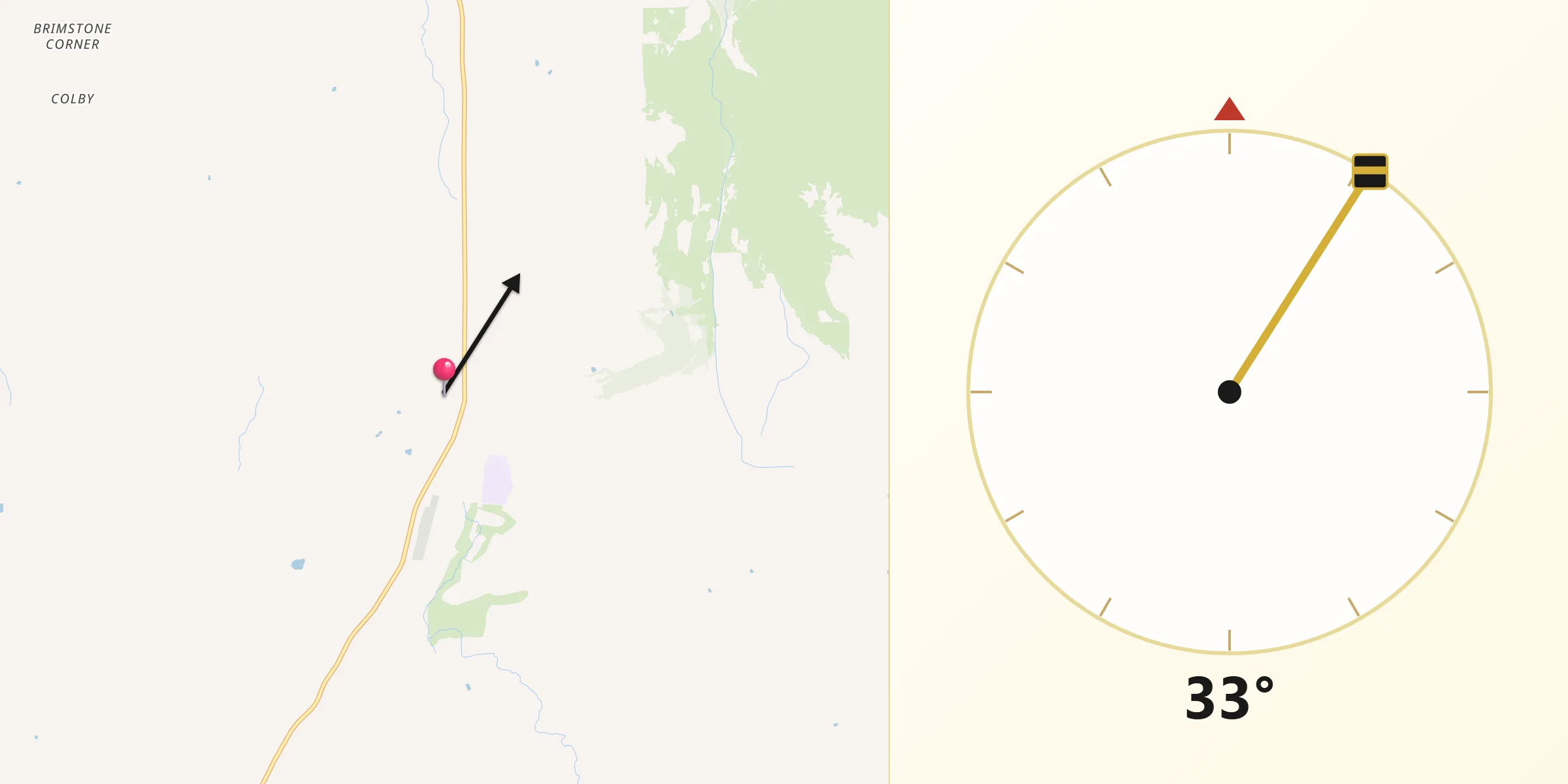 Qibla Direction from Cedaredge
