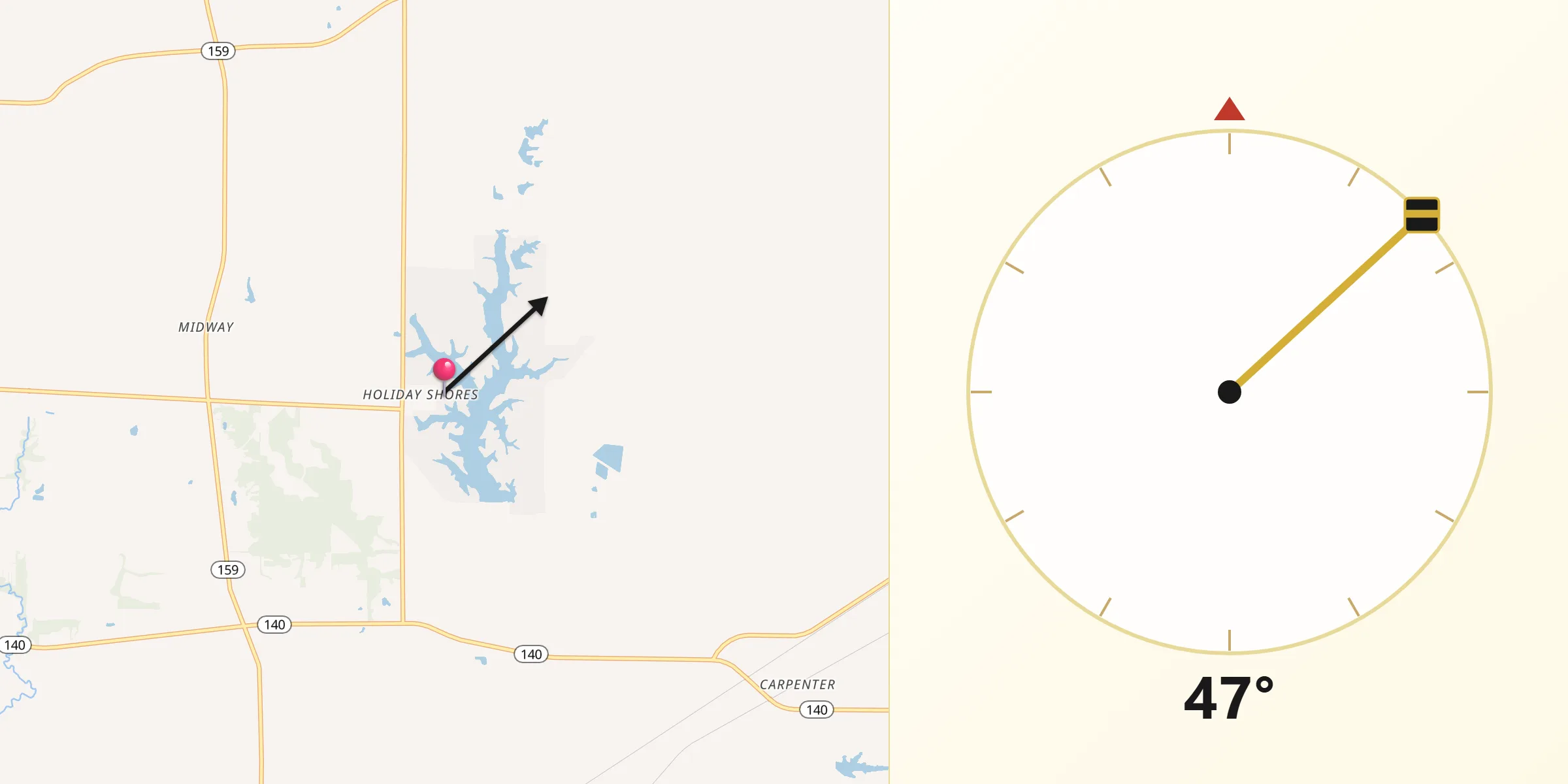 Qibla Direction from Holiday Shores