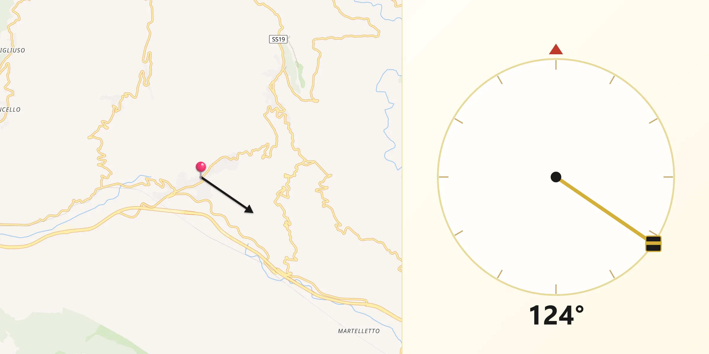 Direzione della Qibla da Marcellinara
