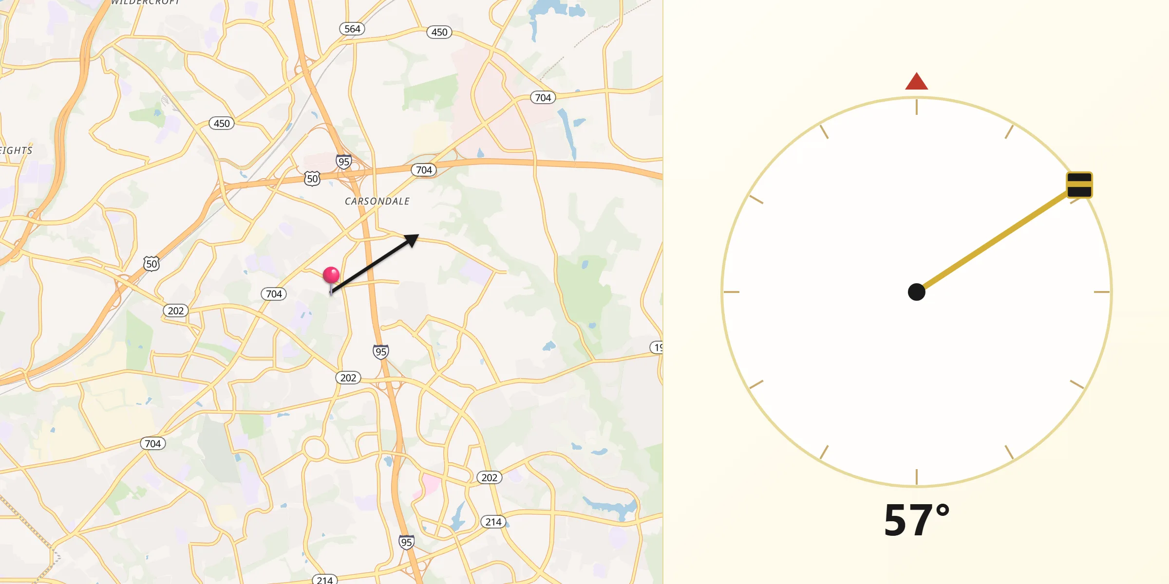 Qibla Direction from Glenarden