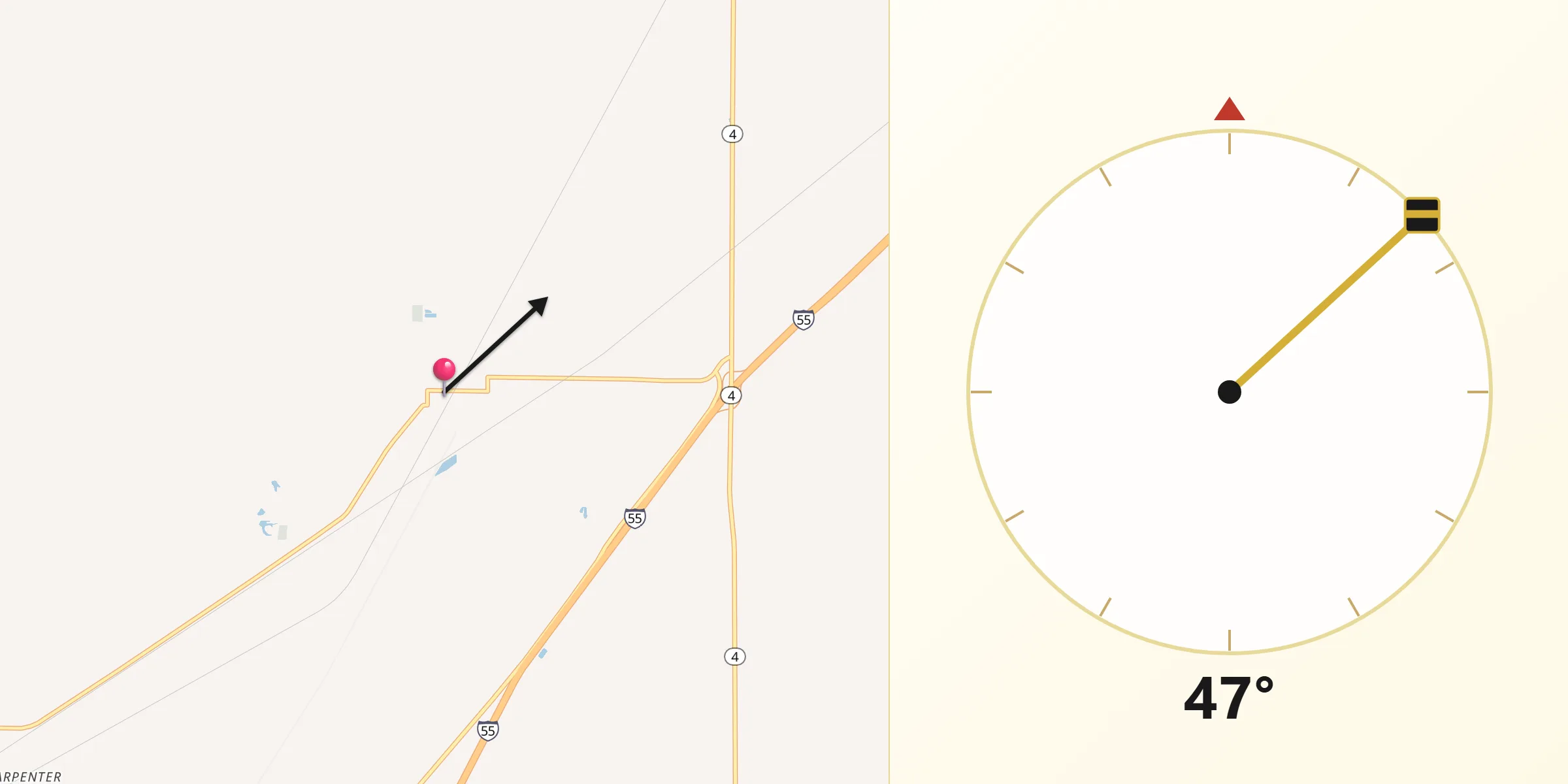 Qibla Direction from Worden