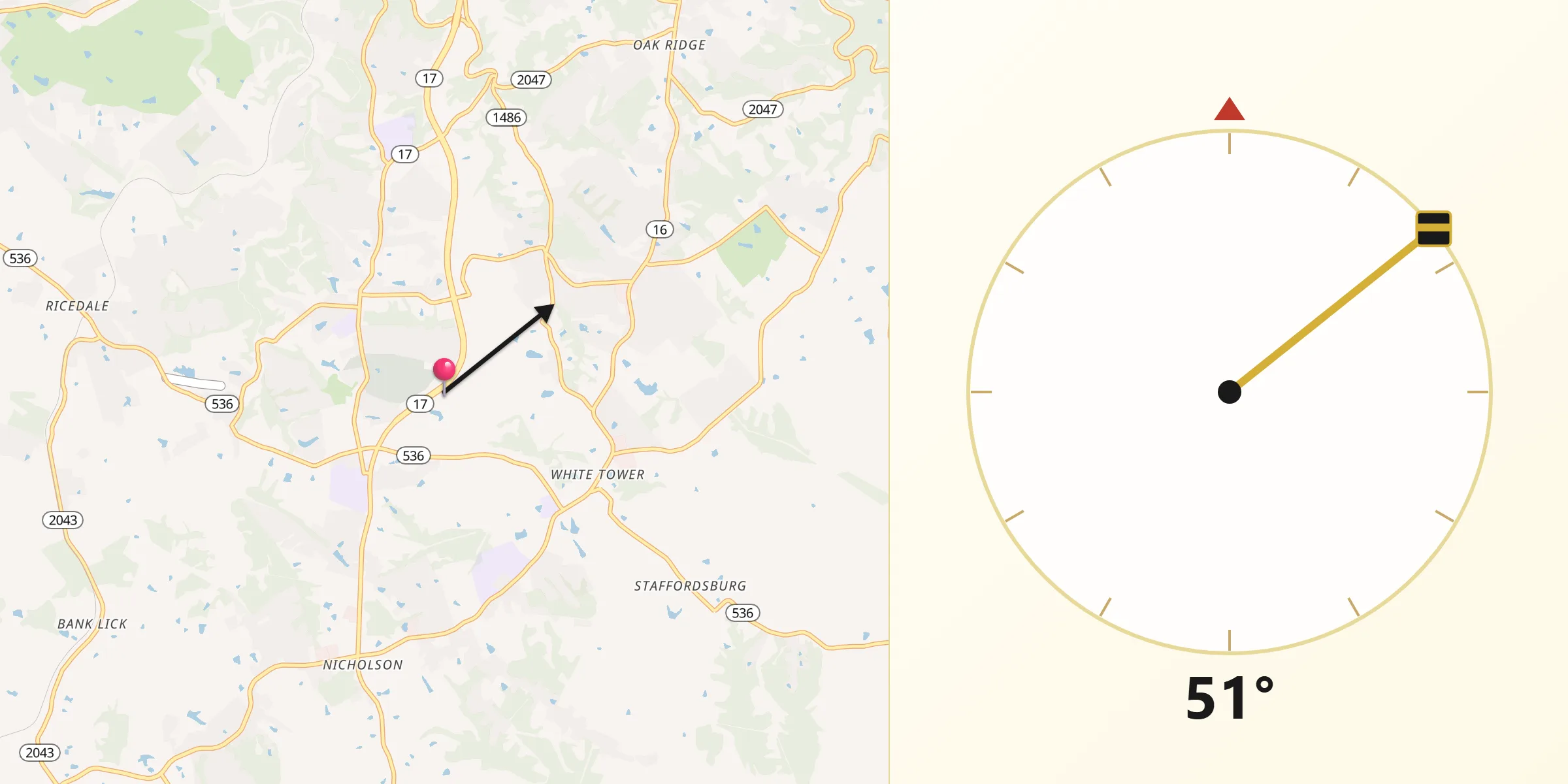 Qibla Direction from Kenton