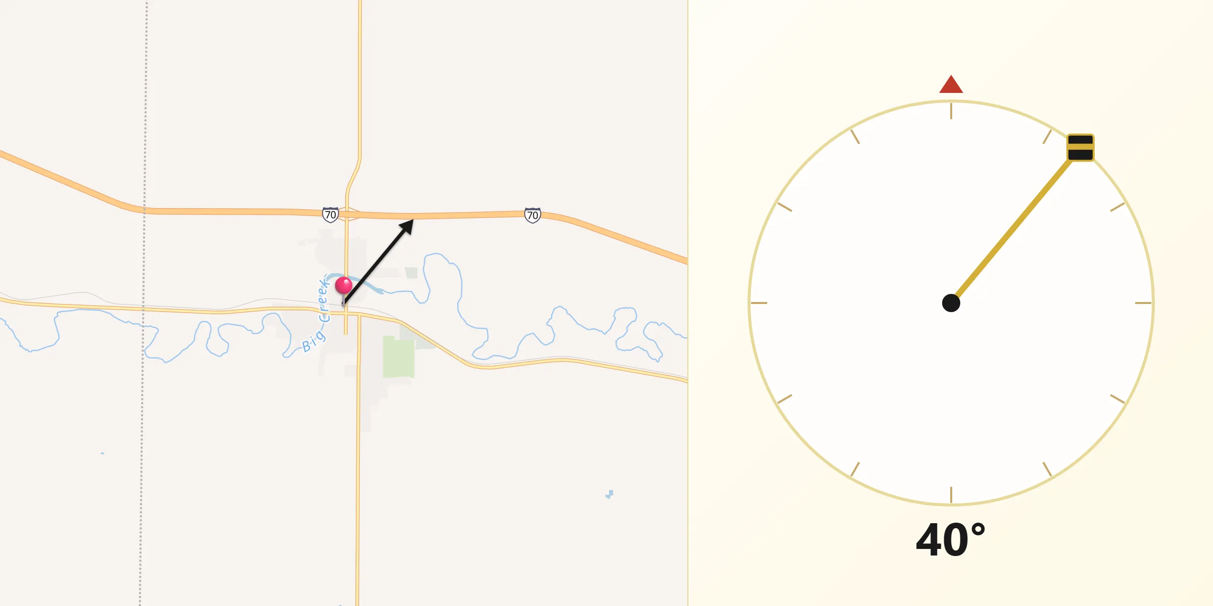 Qibla Direction from Ellis