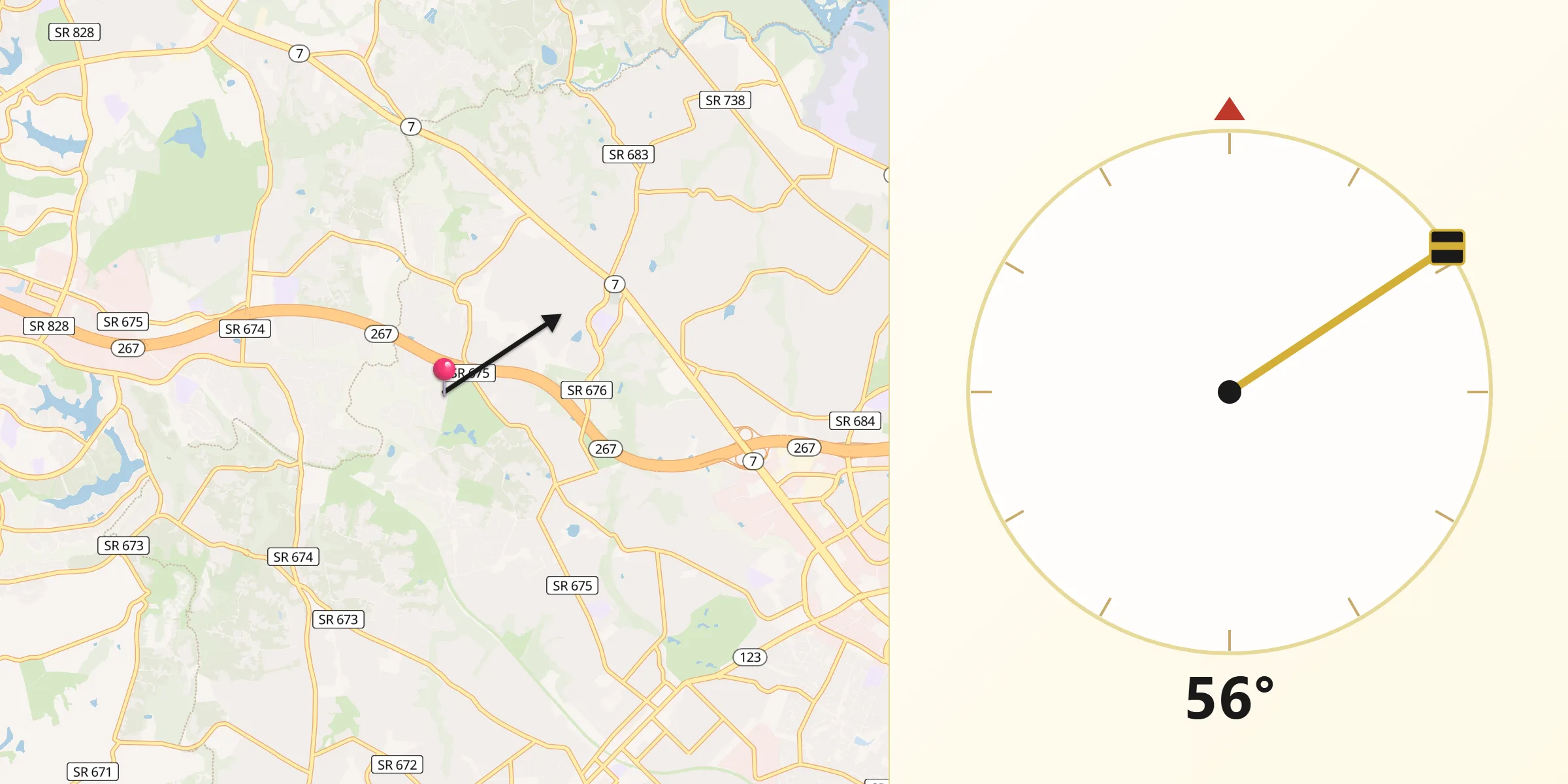 Qibla Direction from Wolf Trap