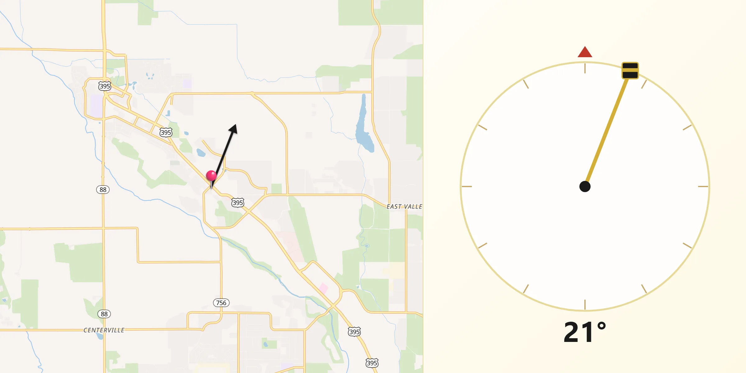 Qibla Direction from Gardnerville