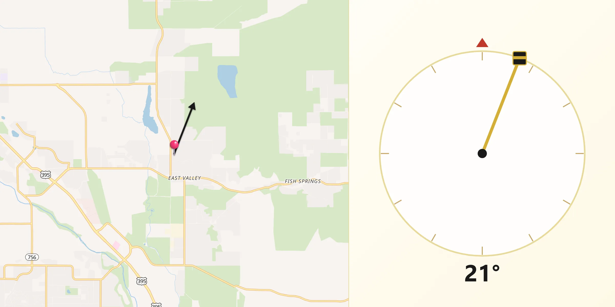 Qibla Direction from East Valley