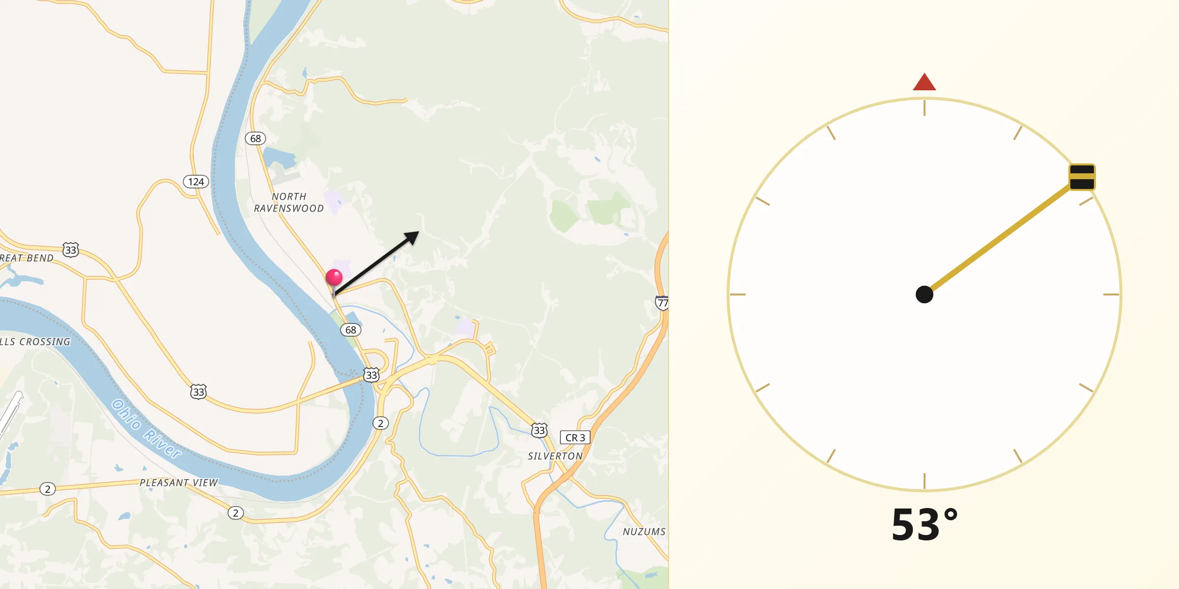 Qibla Direction from Ravenswood