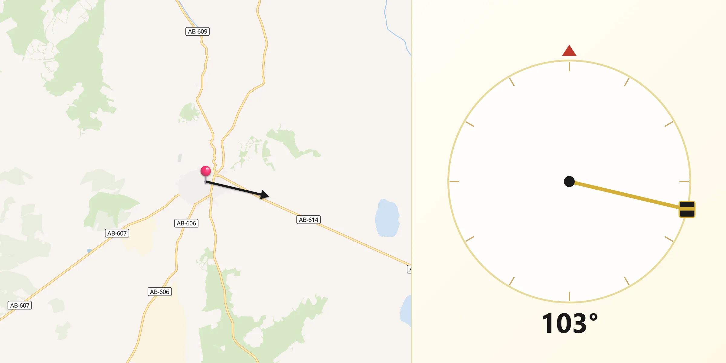 Dirección de la Qibla desde El Bonillo