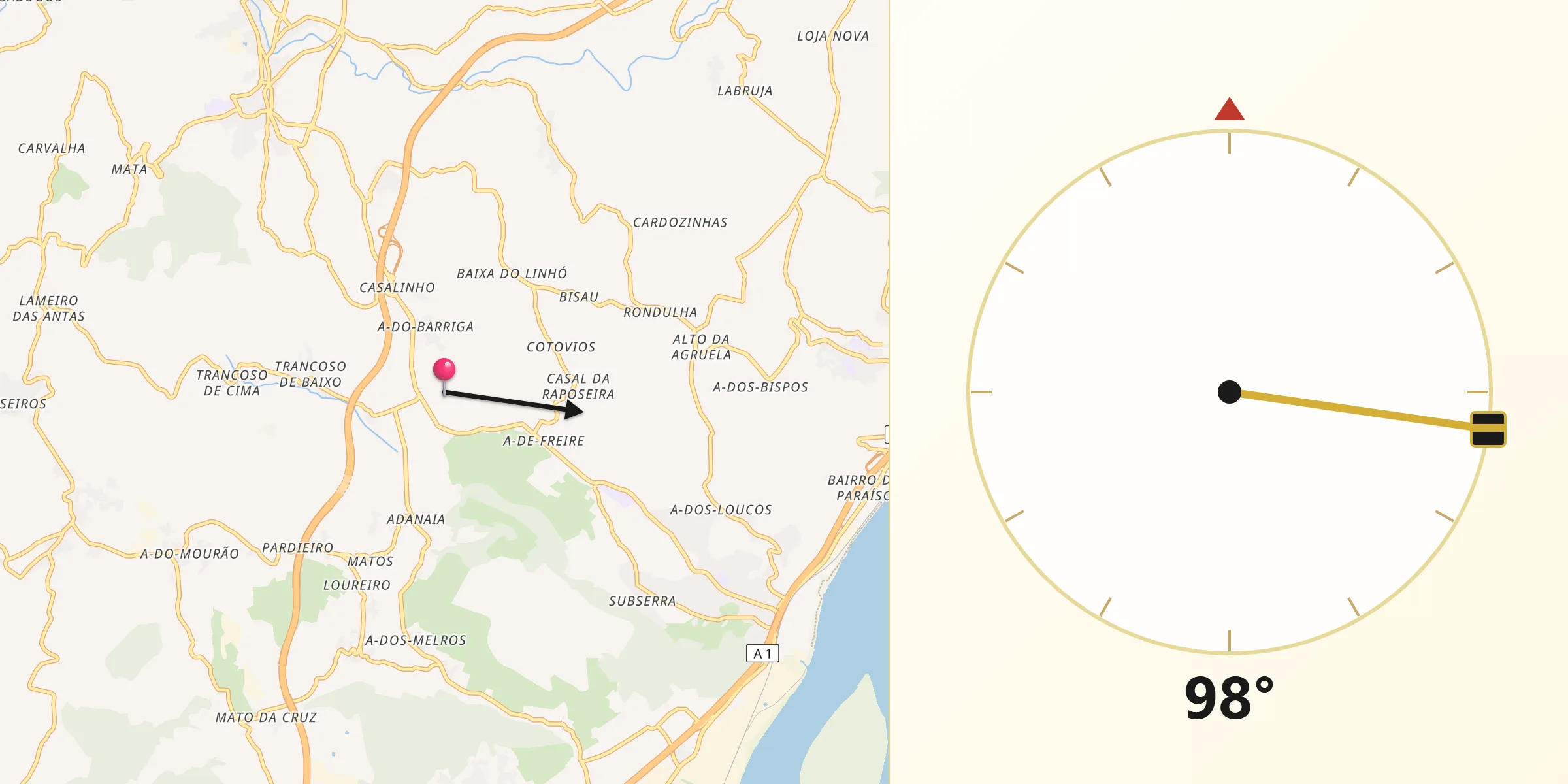 Direção da Qibla a partir de São João Dos Montes
