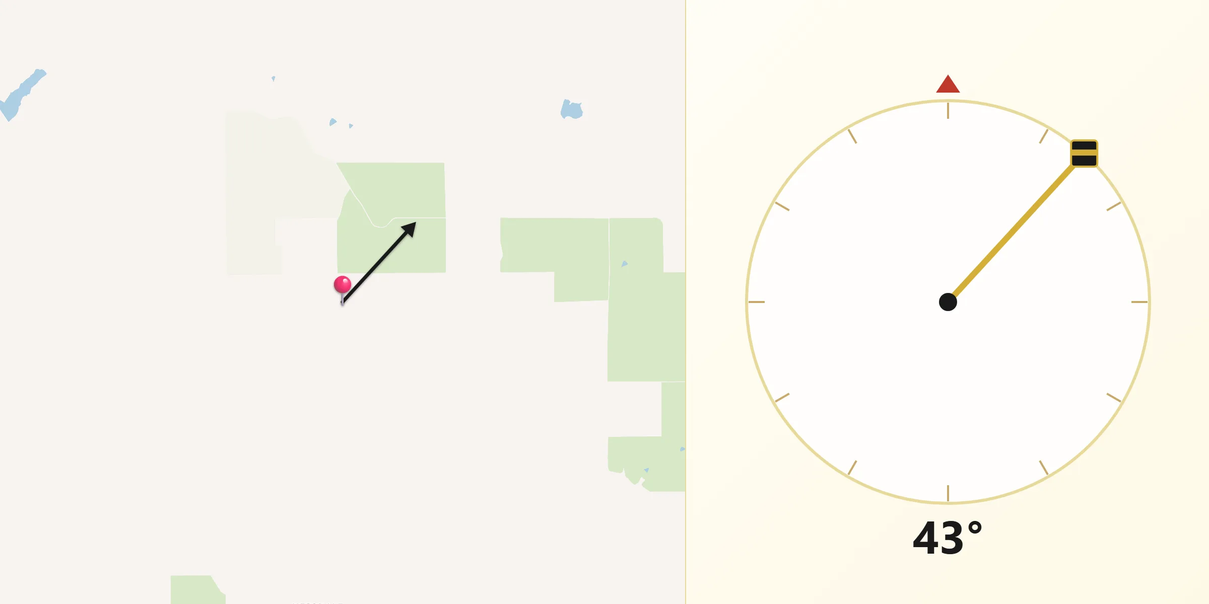 Qibla Direction from Wabaunsee