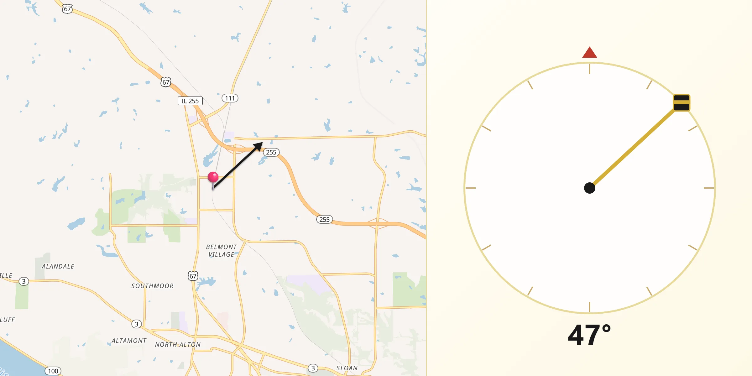 Qibla Direction from Godfrey