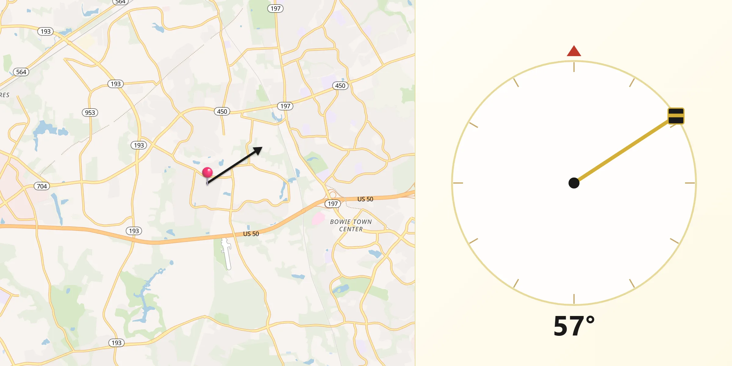 Qibla Direction from Fairwood