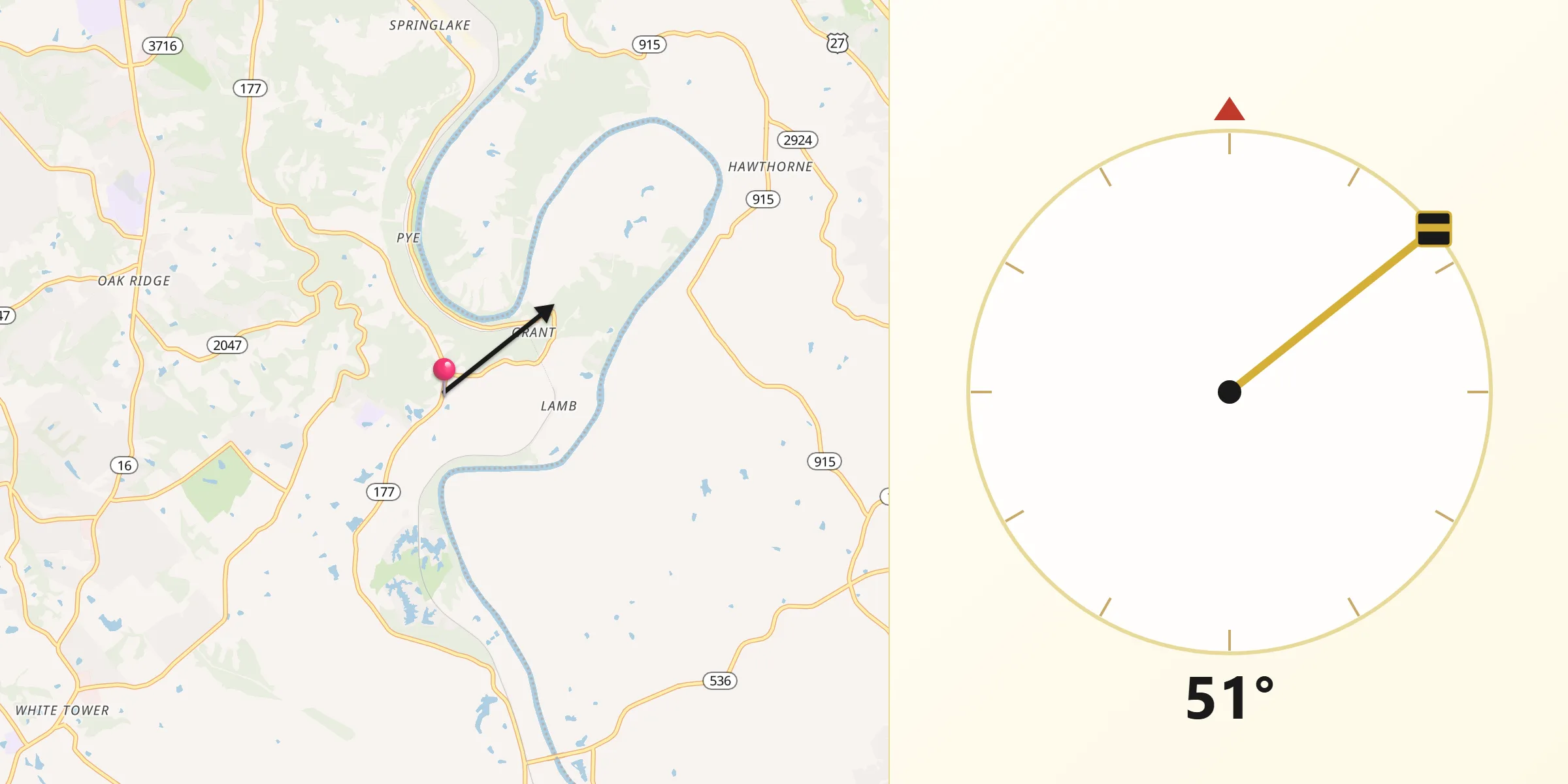 Qibla Direction from Ryland Heights