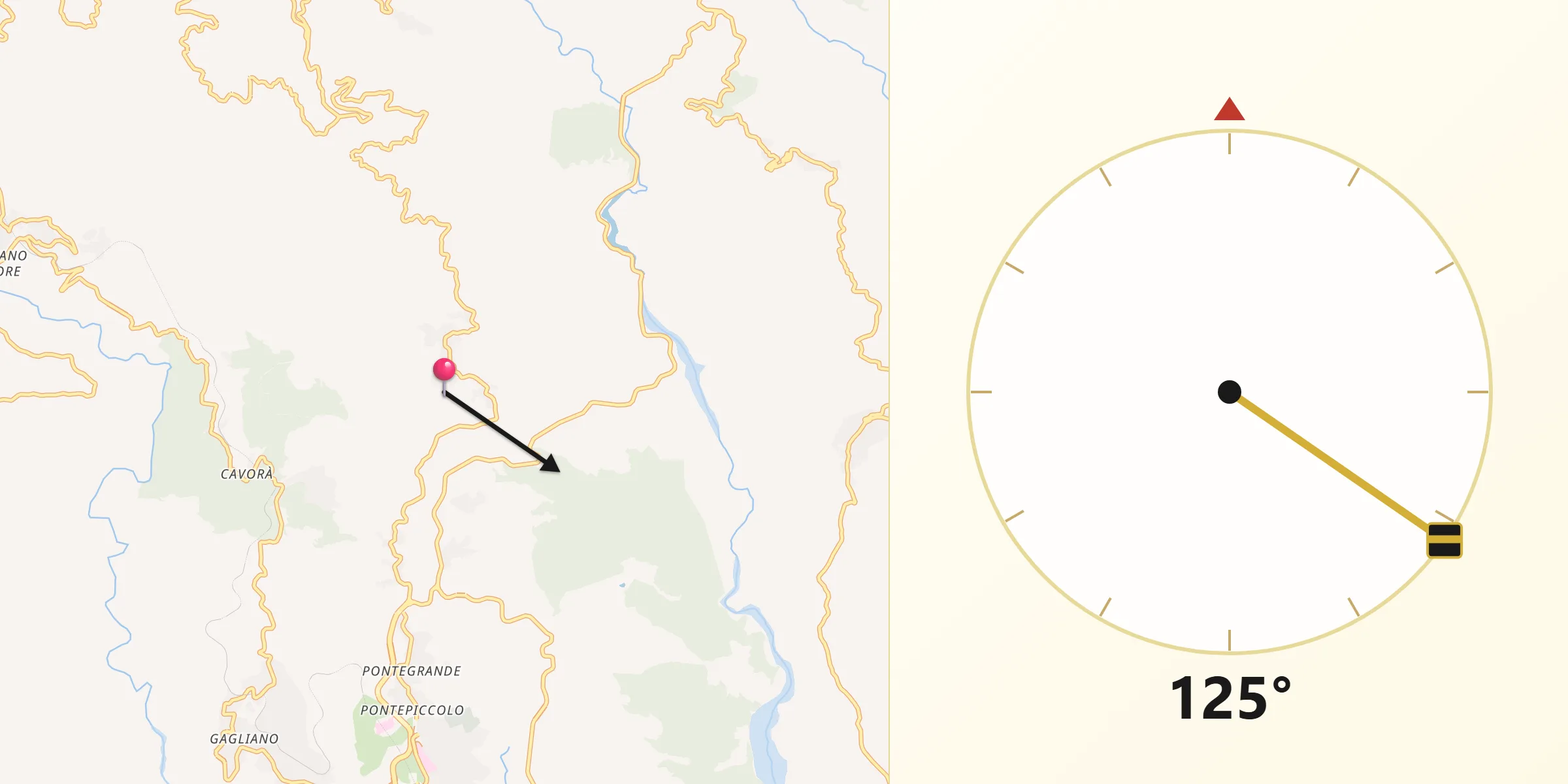 Direzione della Qibla da Sant'Elia