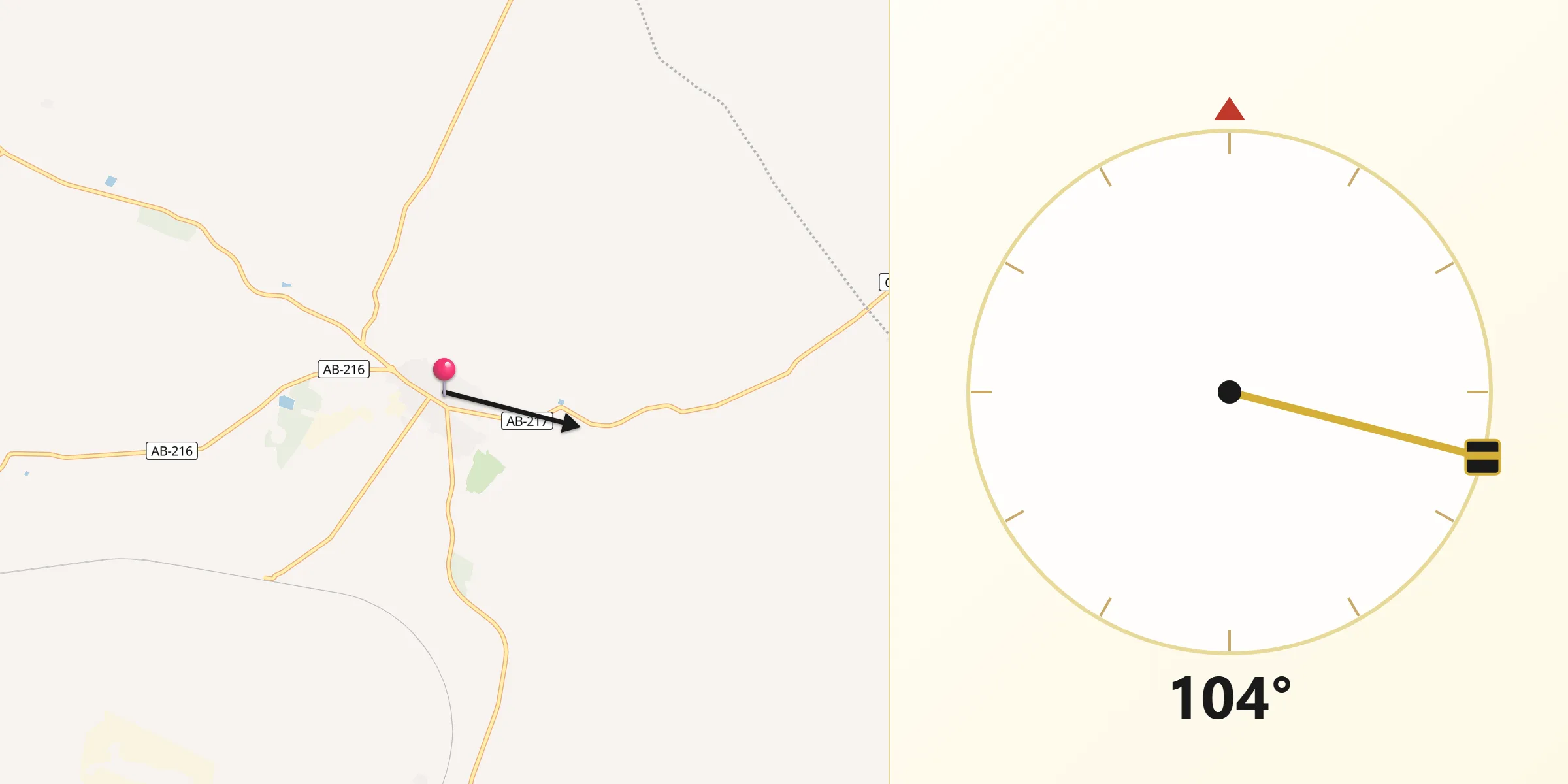Dirección de la Qibla desde Alpera