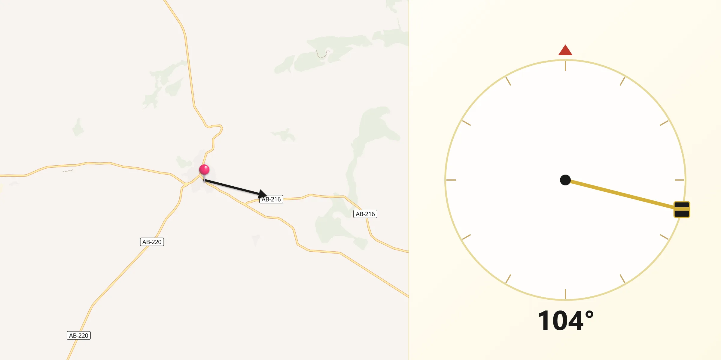 Dirección de la Qibla desde Higueruela