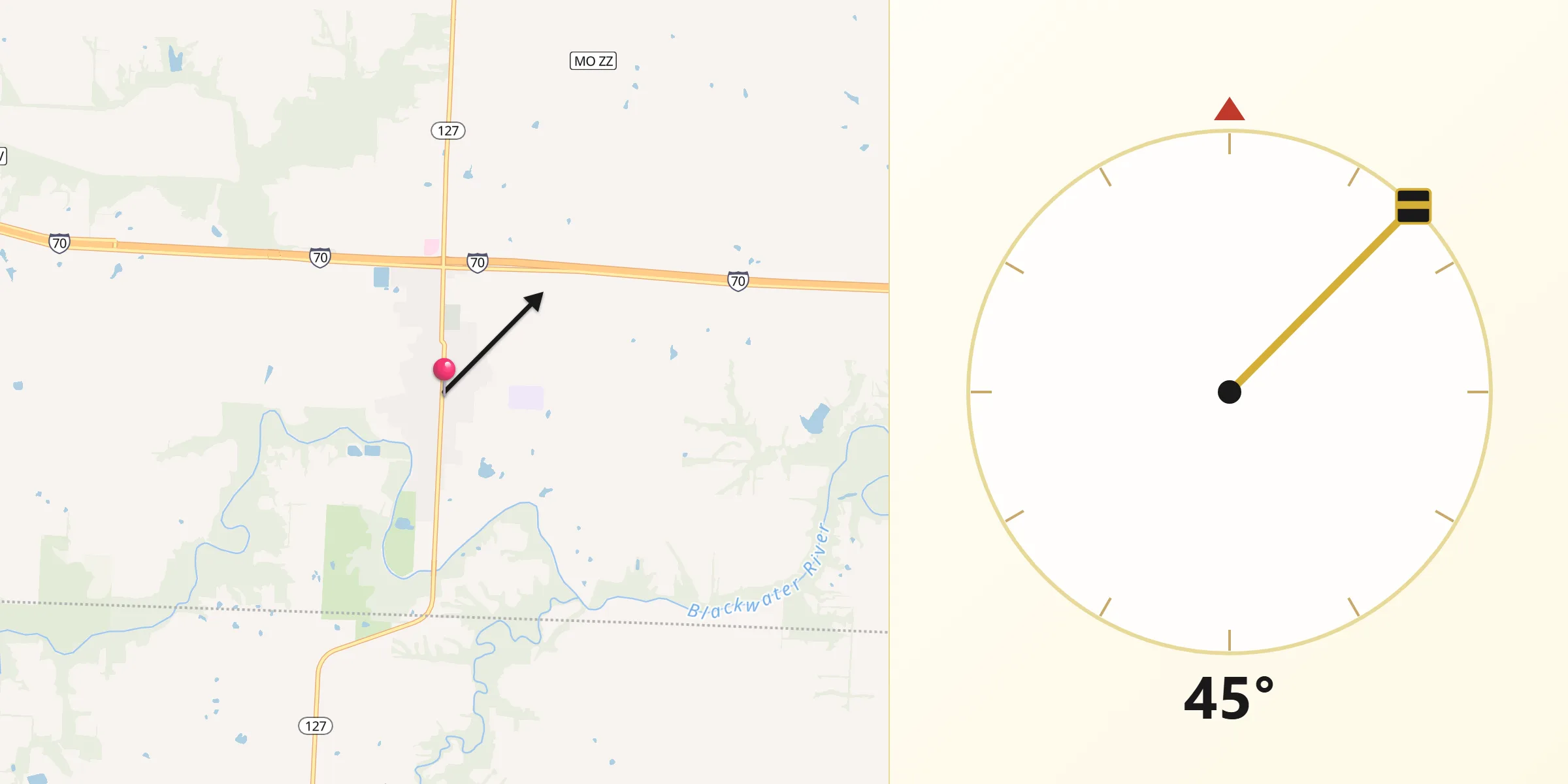 Qibla Direction from Sweet Springs
