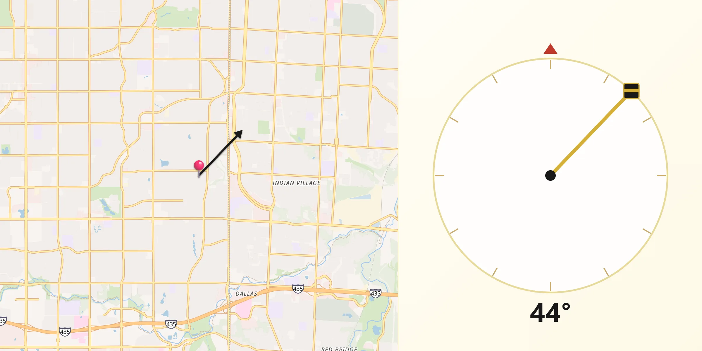 Qibla Direction from Leawood